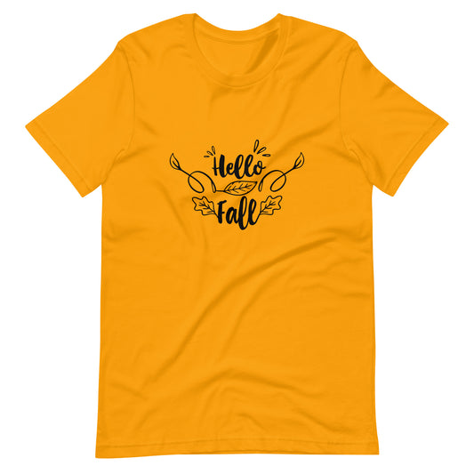 Printagon - Hello Fall 002 - Unisex T-shirt - Gold / S