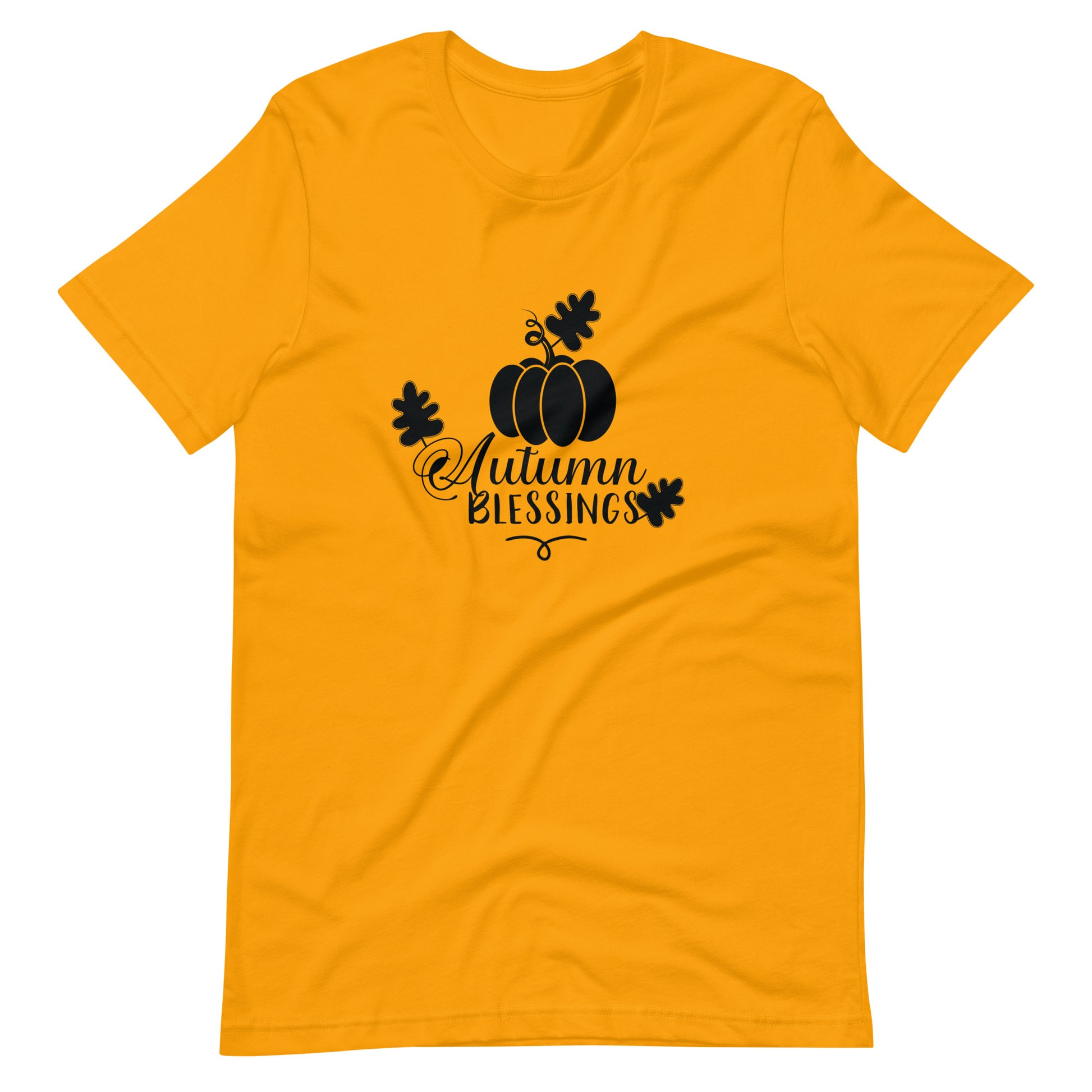 Printagon - Autumn Blessings - Unisex T-shirt - Gold / S