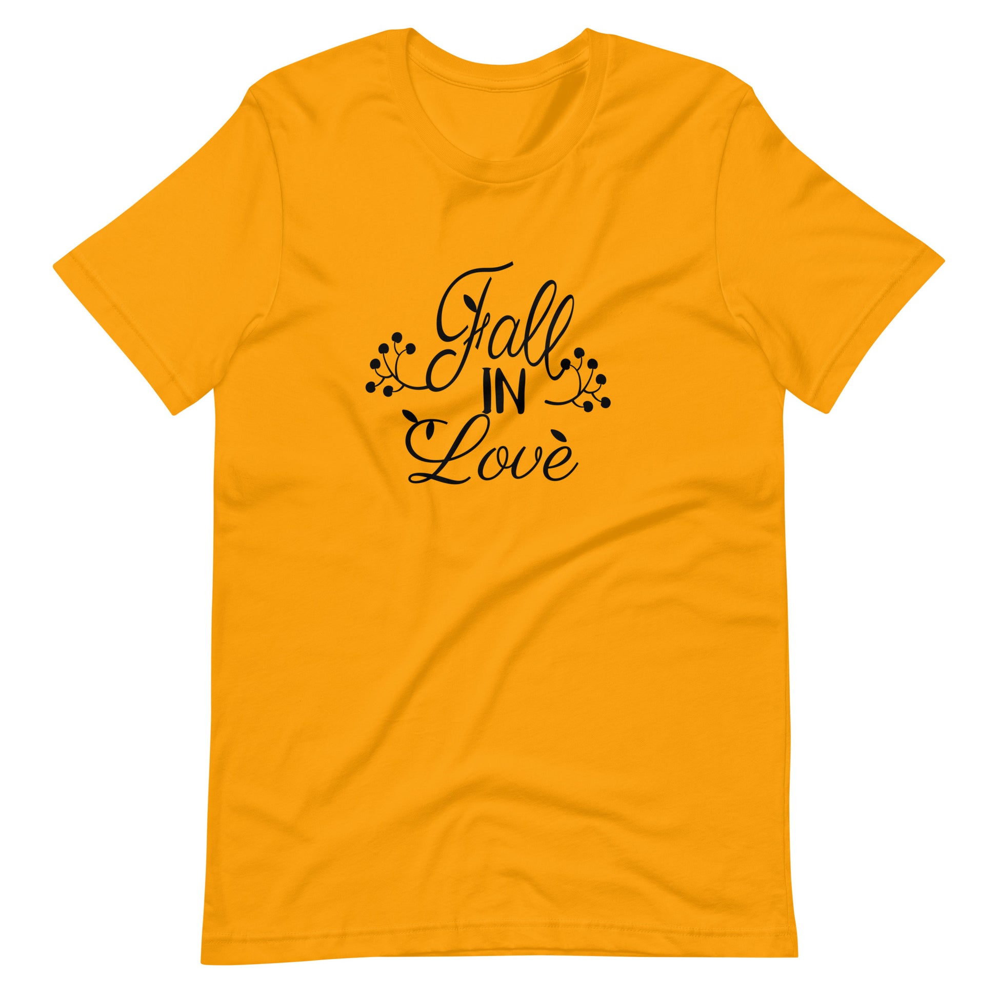 Printagon - Fall In Love - Unisex T-shirt - Gold / S