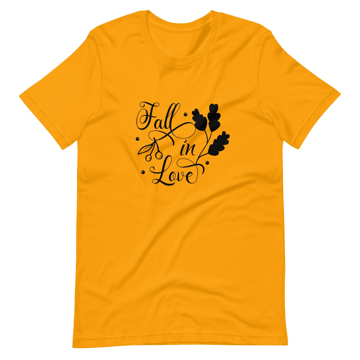 Printagon - Fall In Love 002 - Unisex T-shirt - Gold / S