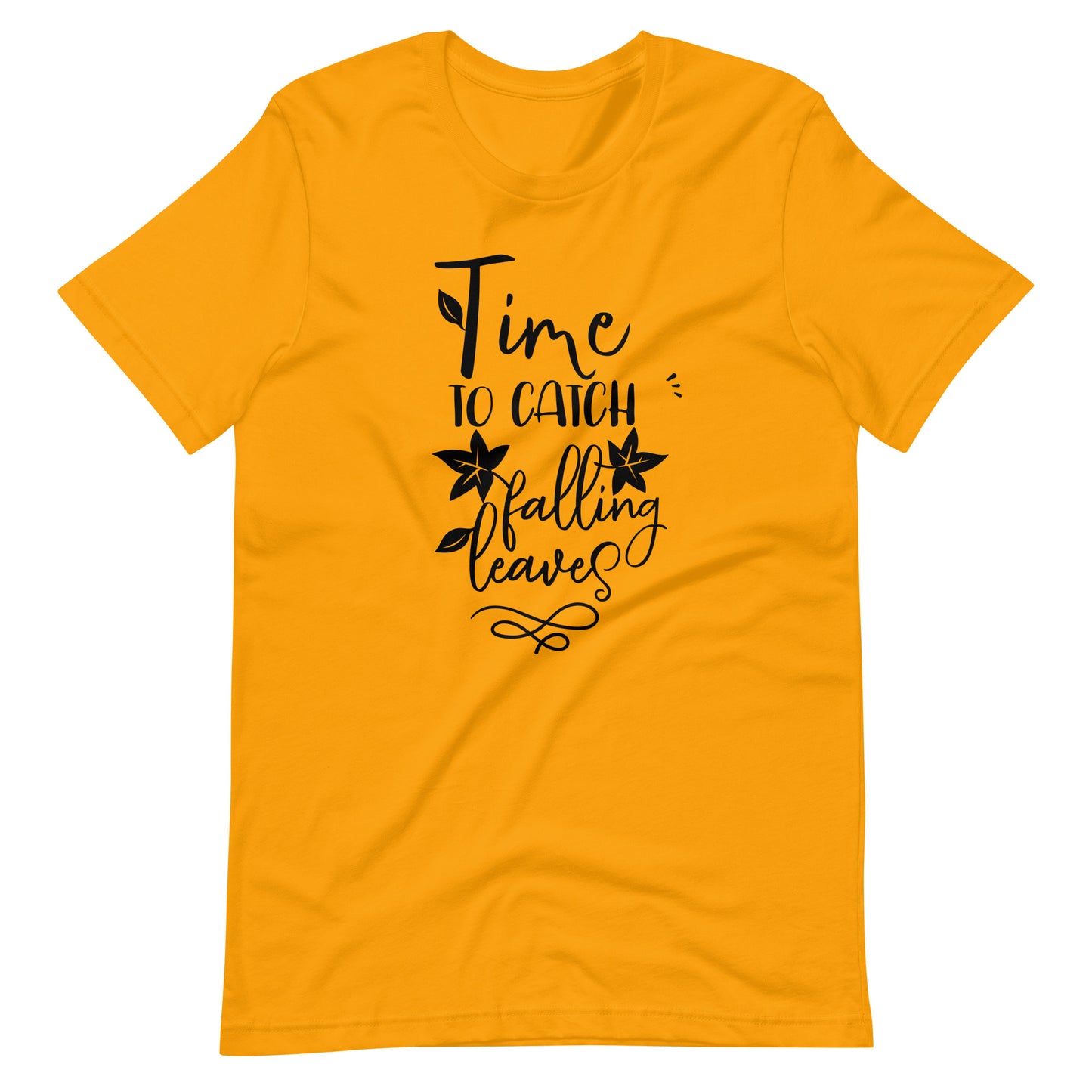 Time To Catch Falling Leaves - Unisex T-shirt - Gold / S Printagon