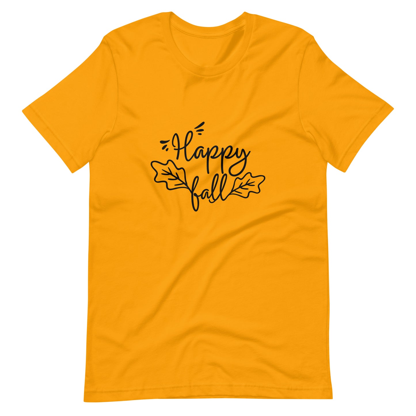 Printagon - Happy Fall 003 - Unisex T-shirt - Gold / S