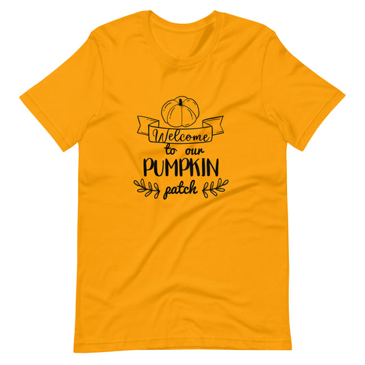 Printagon - Welcome To Our Pumpkin Patch - Unisex T-shirt - Gold / S