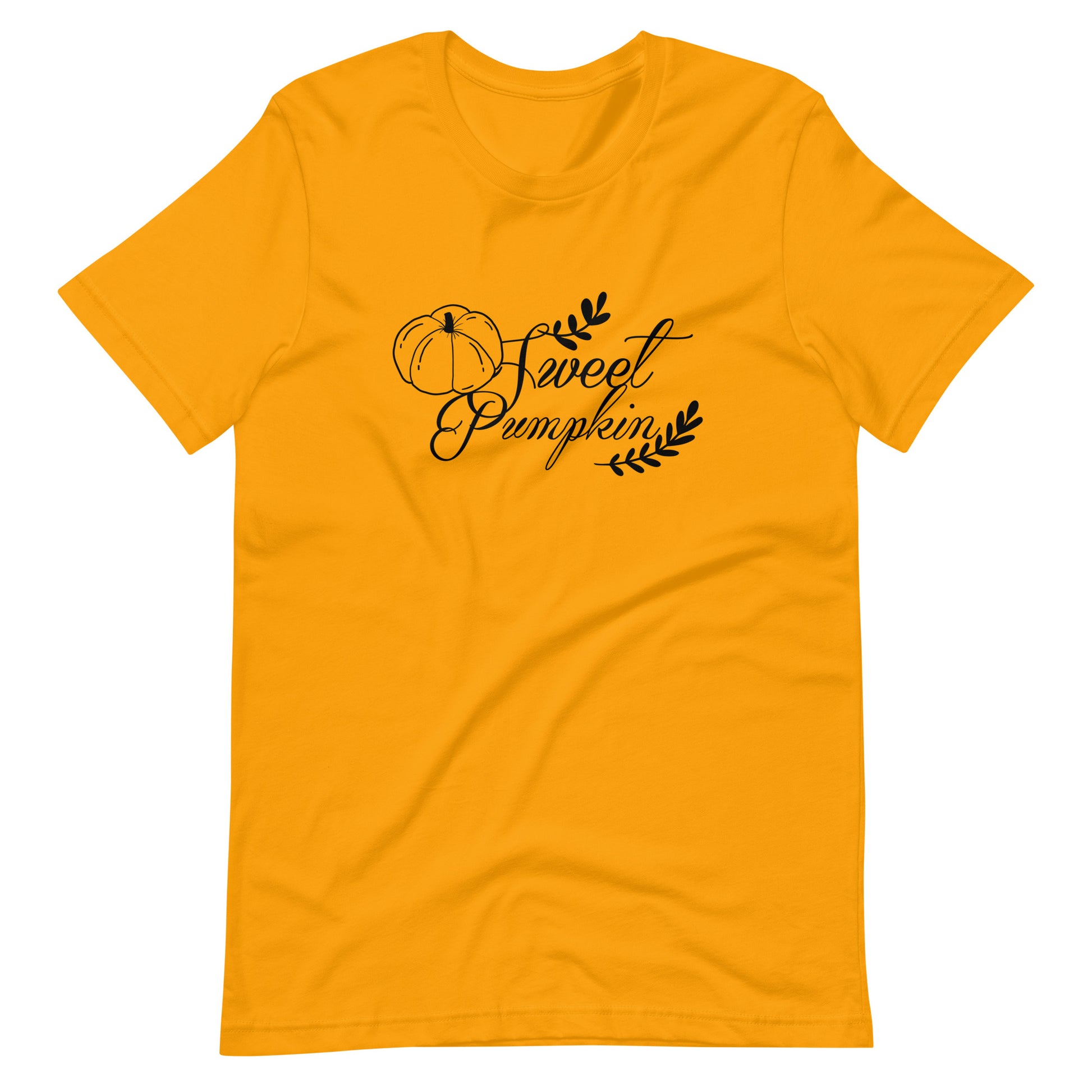 Printagon - Sweet Pumpkin 002 - Unisex T-shirt - Gold / S