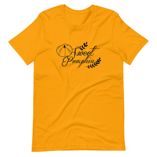 Printagon - Sweet Pumpkin 002 - Unisex T-shirt - Gold / S