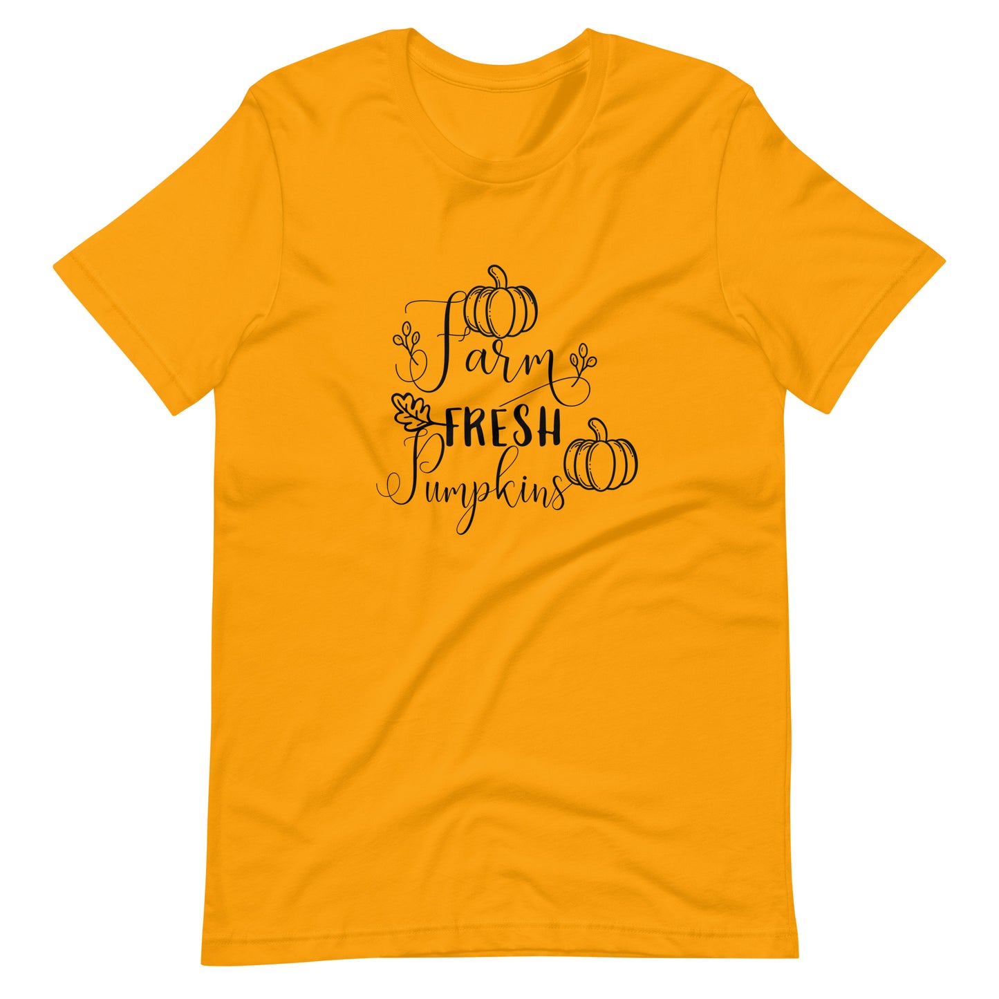 Printagon - Farm Fresh Pumpkin 002 - Unisex T-shirt - Gold / S