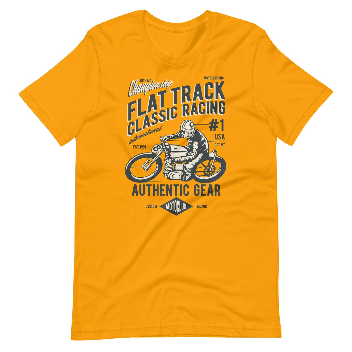 Printagon - Flat Track Classic Racing - T-shirt - Gold / S