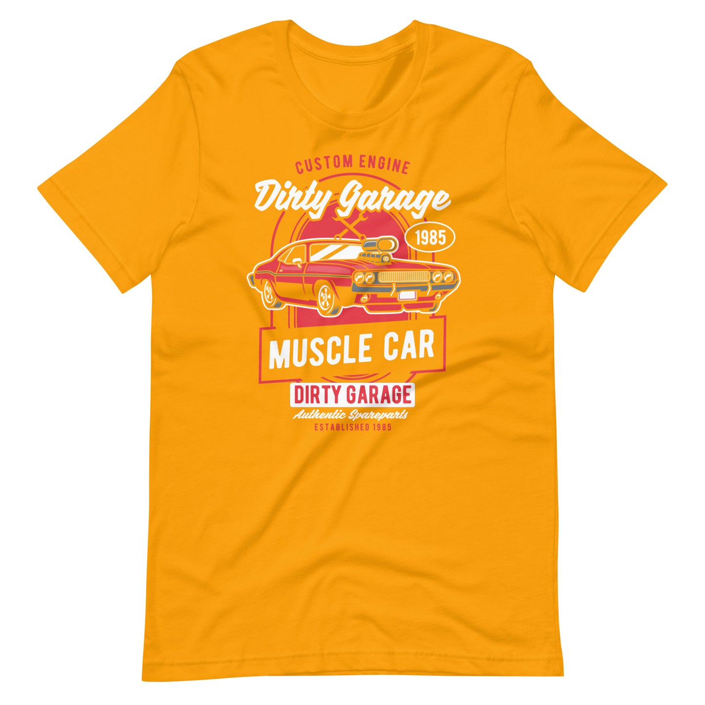 Printagon - Custom Engine Dirty Garage - T-shirt - Gold / S