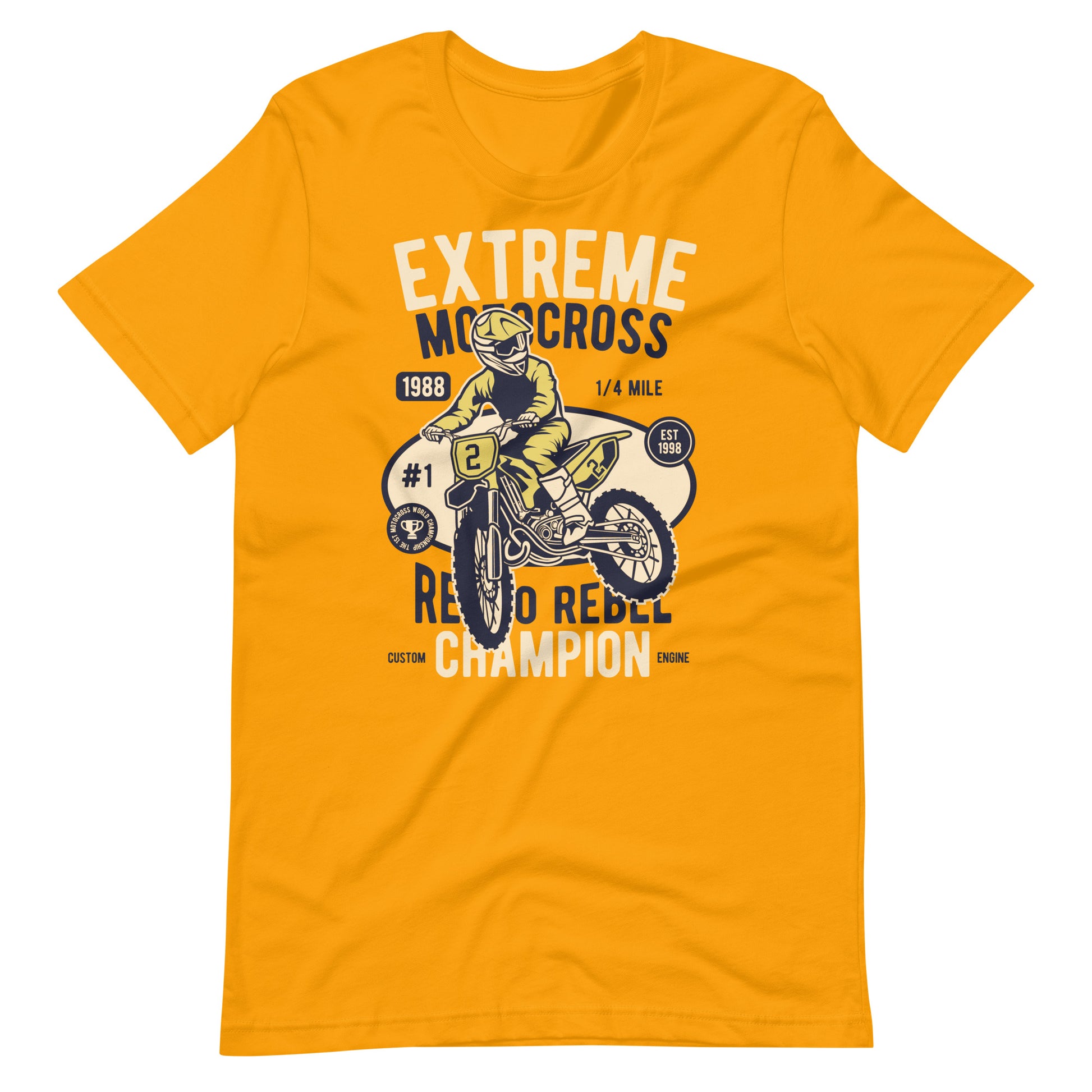 Printagon - Extreme Motocross Champion - T-shirt - Gold / S