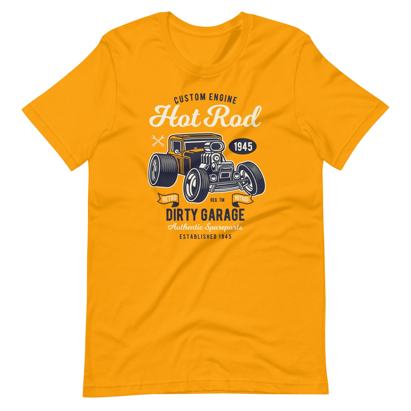 Printagon - Hot Rod Dirty Garage - T-shirt - Gold / S