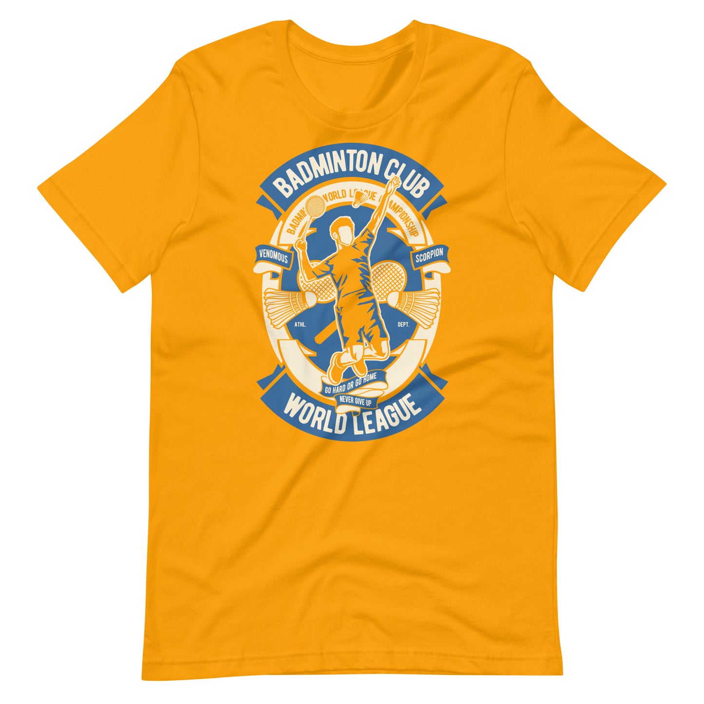 Printagon - Badminton Club - Unisex T-shirt - Gold / S