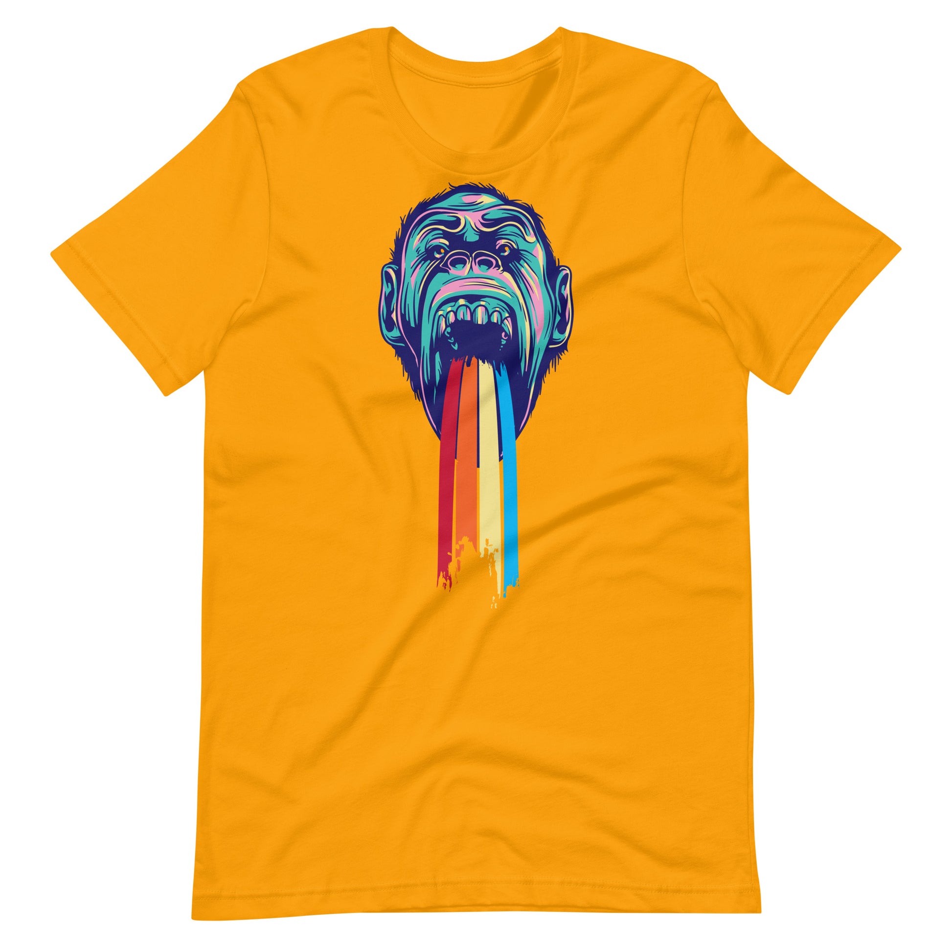 Printagon - Monkey Screams - Unisex T-shirt - Gold / S