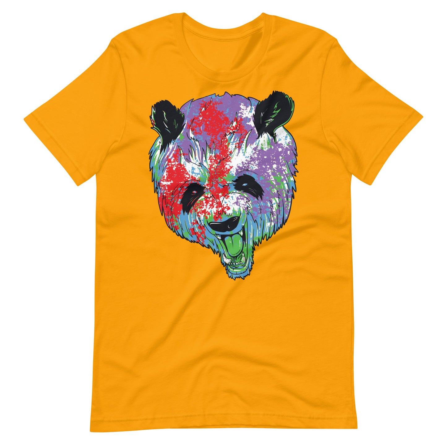 Printagon - Colorful Bear - Unisex T-shirt - Gold / S