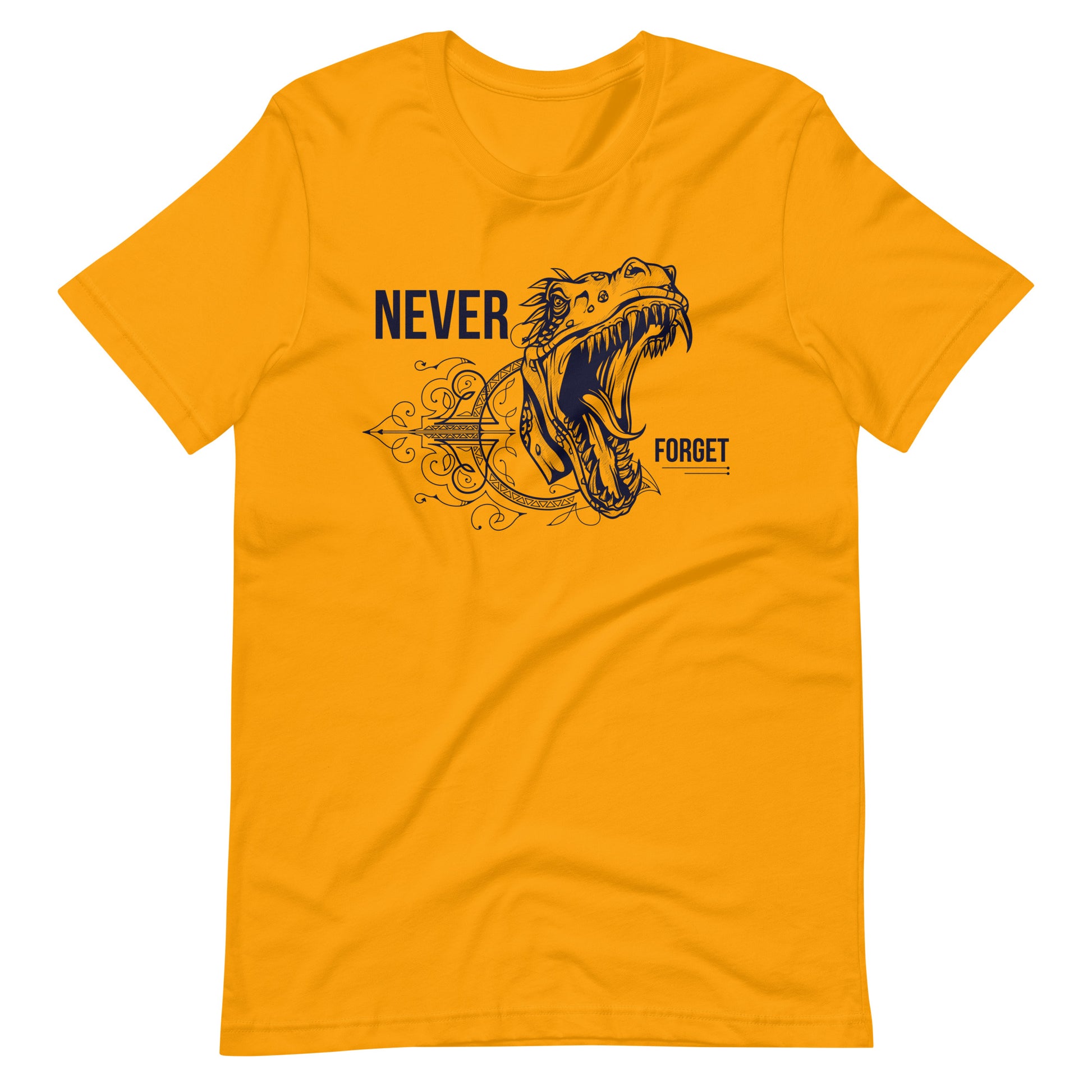 Printagon - Never Forget - Unisex T-shirt - Gold / S