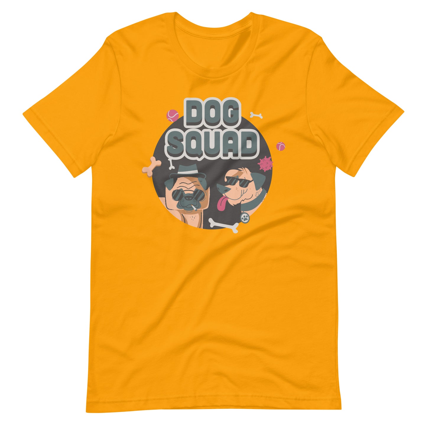 Printagon - Dog Squad - Unisex T-shirt - Gold / S