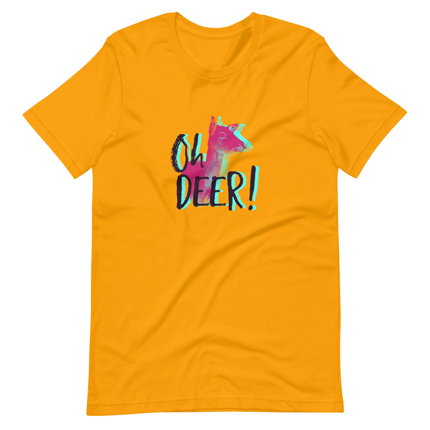 Printagon - Oh Deer - Unisex T-shirt - Gold / S