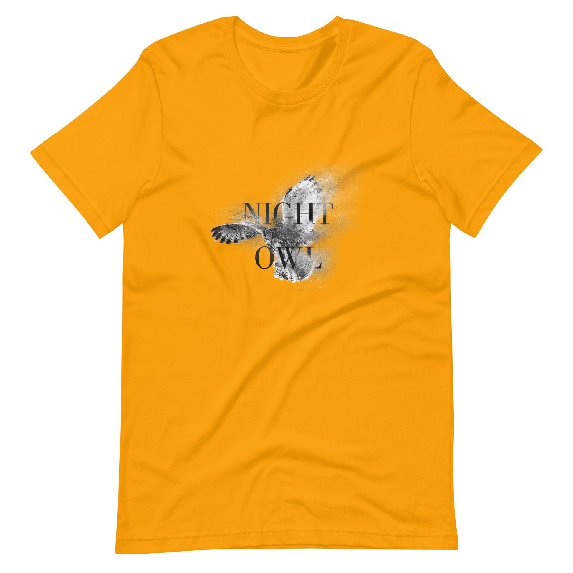 Printagon - Night Owl - Unisex T-shirt - Gold / S