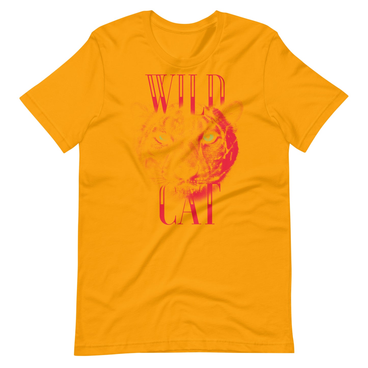 Printagon - Wild Cat - Unisex T-shirt - Gold / S