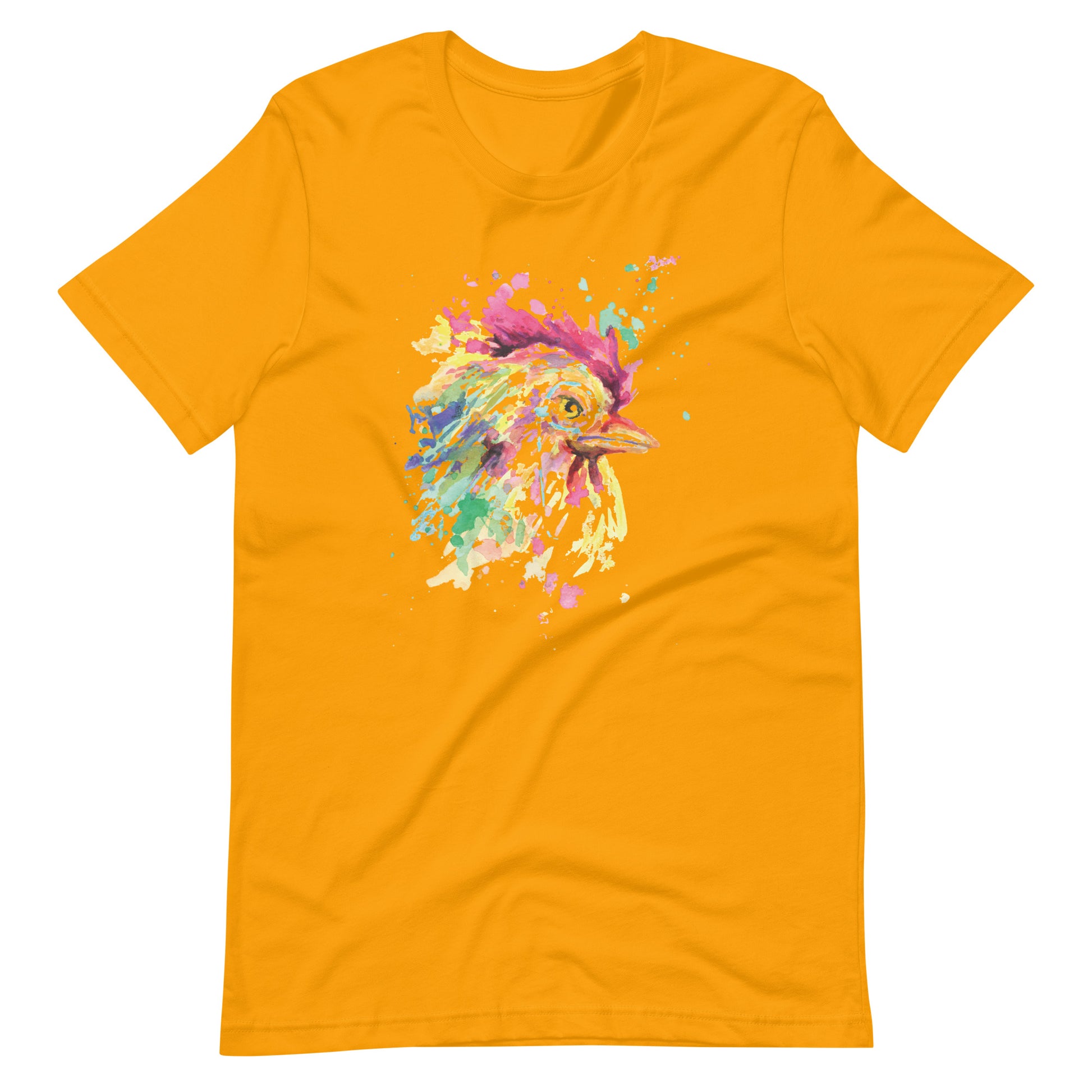 Printagon - Colorful Chicken - T-shirt - Gold / S