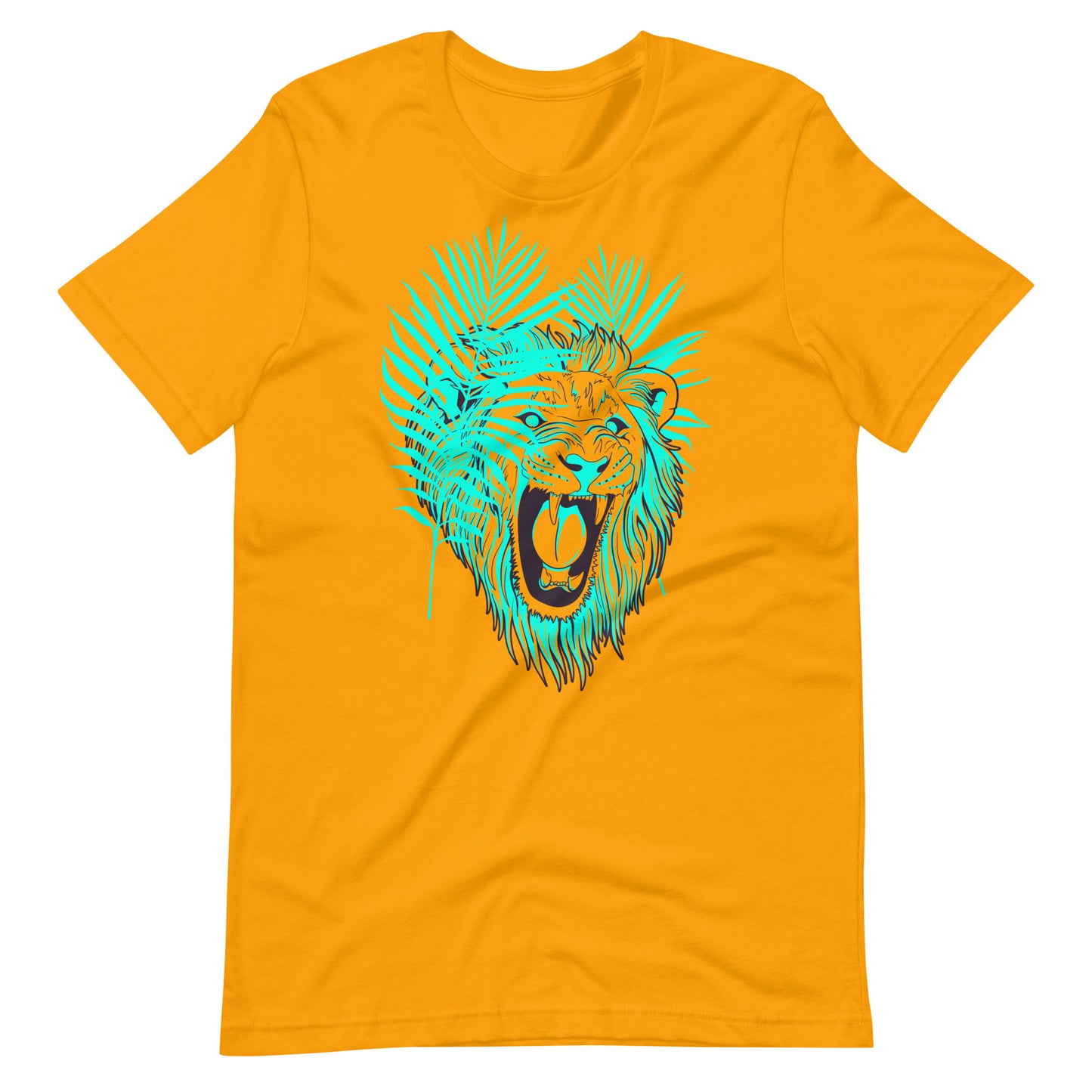 Printagon - Lion Leaves - T-shirt - Gold / S