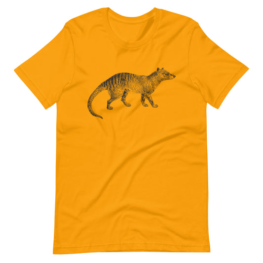 Printagon - Tasmanian Wolf - Unisex T-shirt - Gold / S