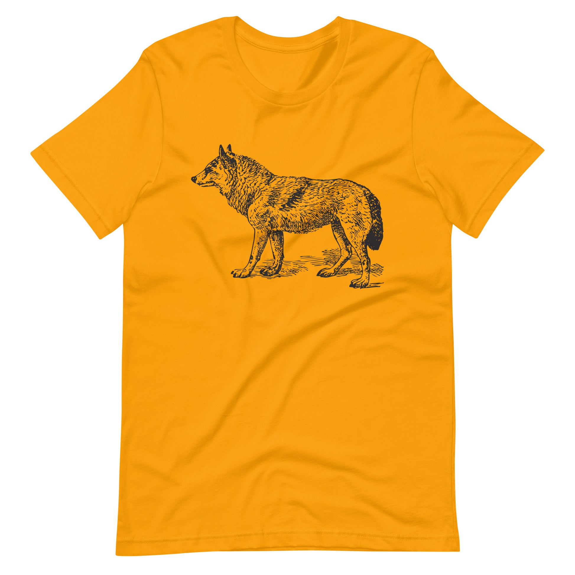 Printagon - Japanese Wolf - Unisex T-shirt - Gold / S