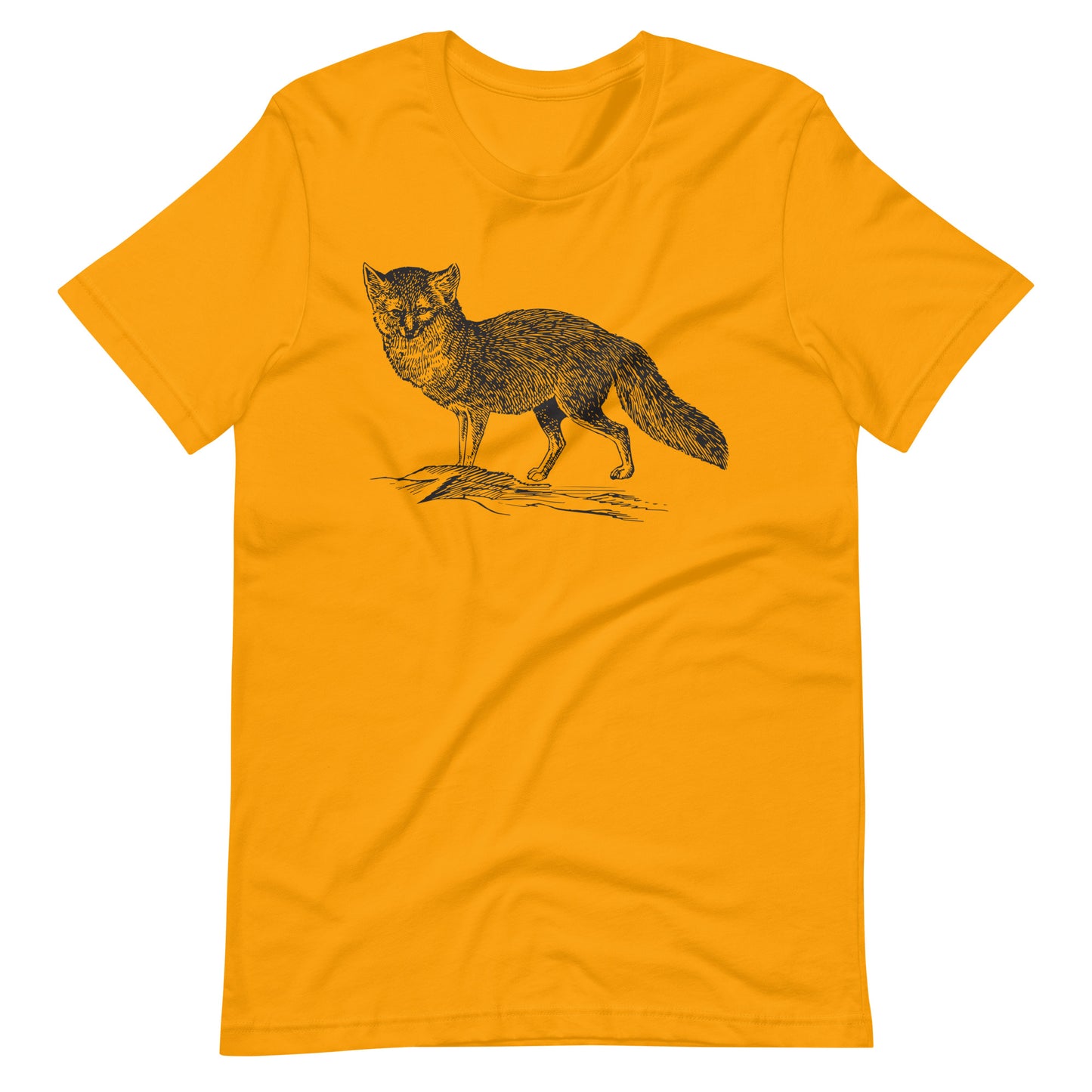 Printagon - Arctic Fox 002 - Unisex T-shirt - Gold / S