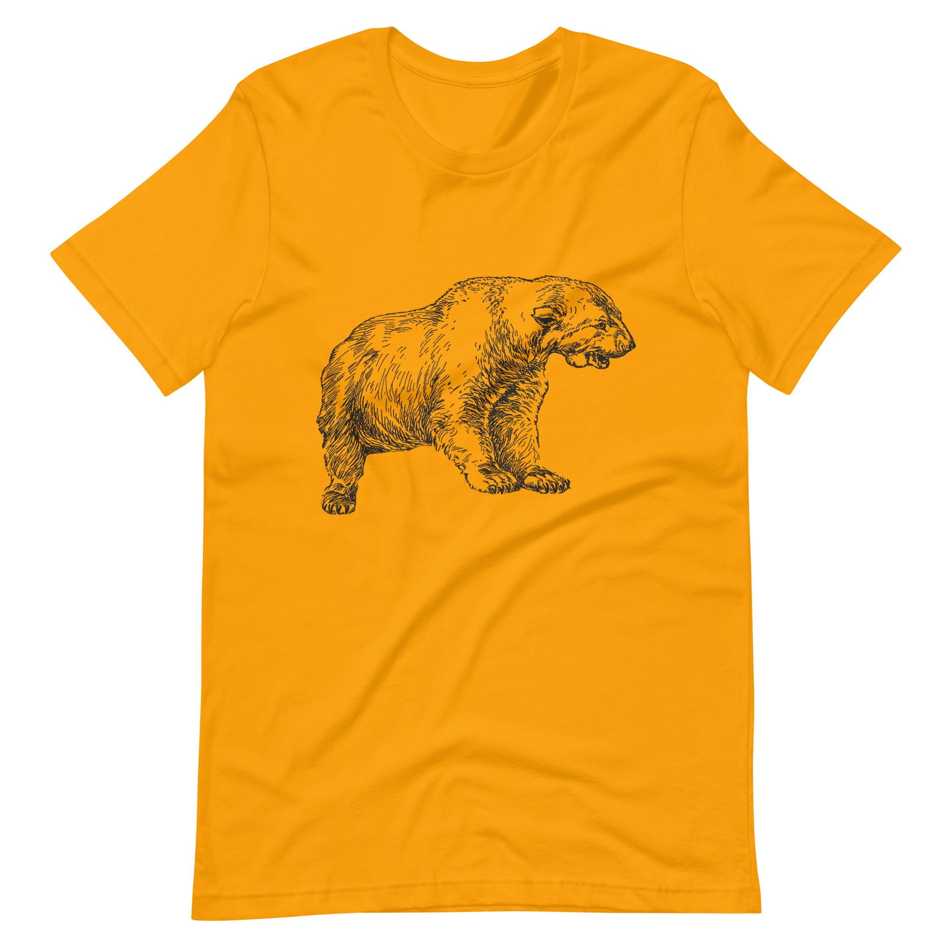 Printagon - Arctotherium Bear - Unisex T-shirt - Gold / S