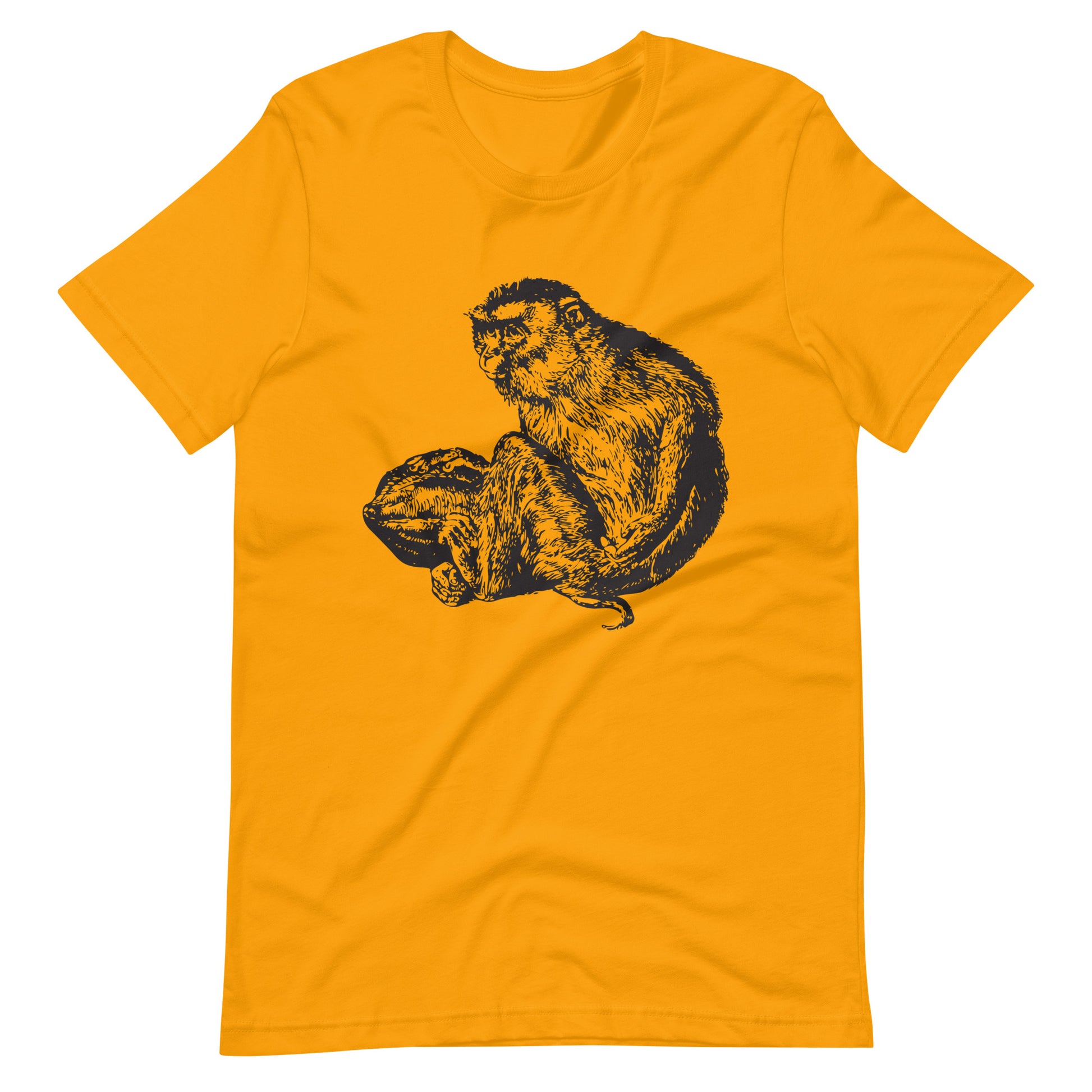 Printagon - Monkey 002 - Unisex T-shirt - Gold / S