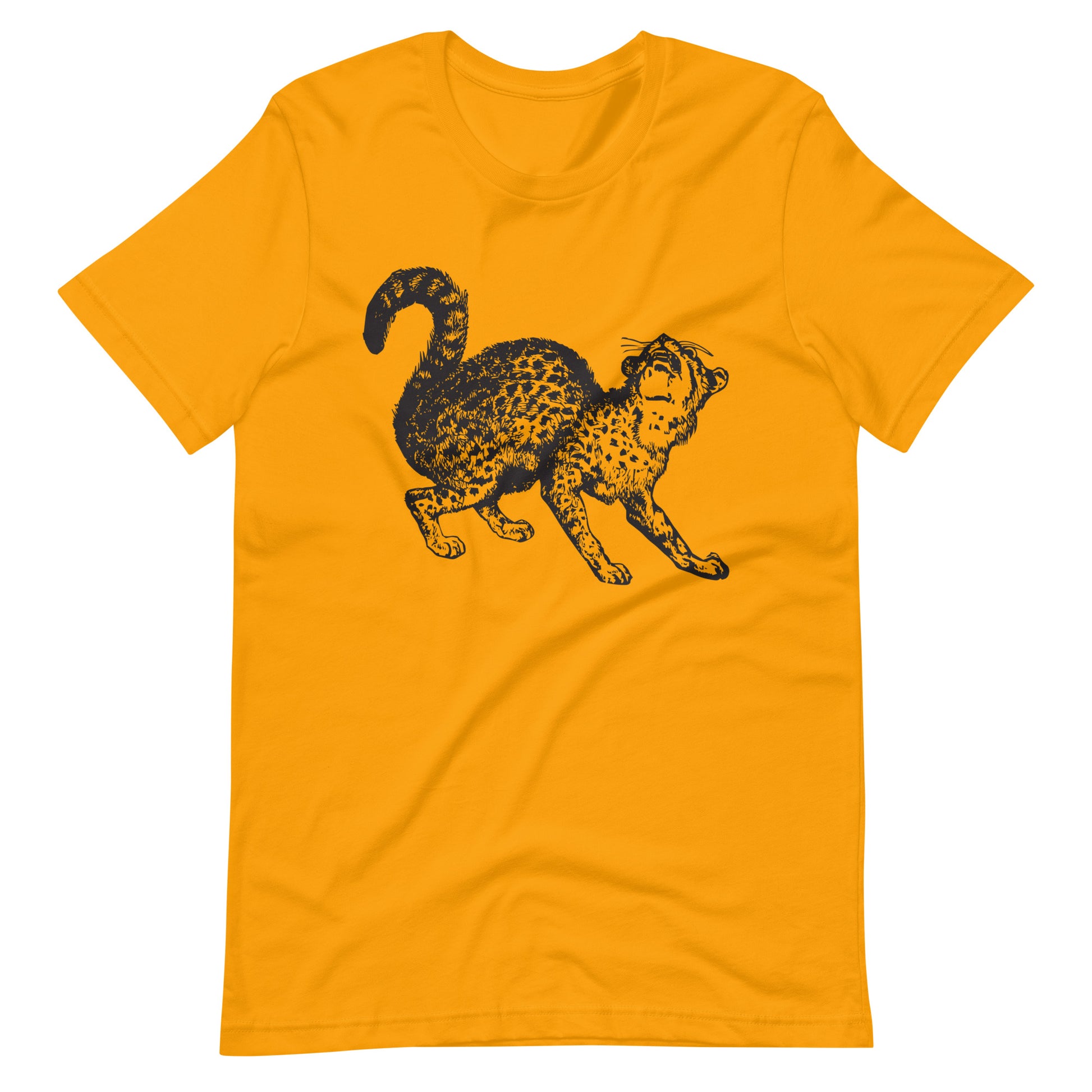 Printagon - Wild Cat - Unisex T-shirt - Gold / S