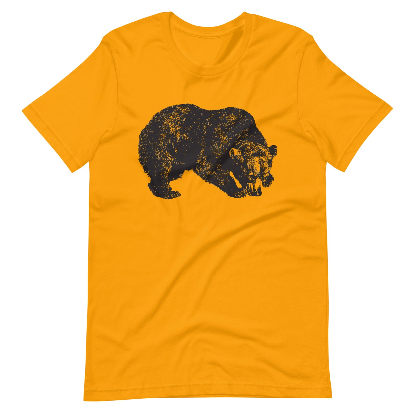 Printagon - American Black Bear - Unisex T-shirt - Gold / S