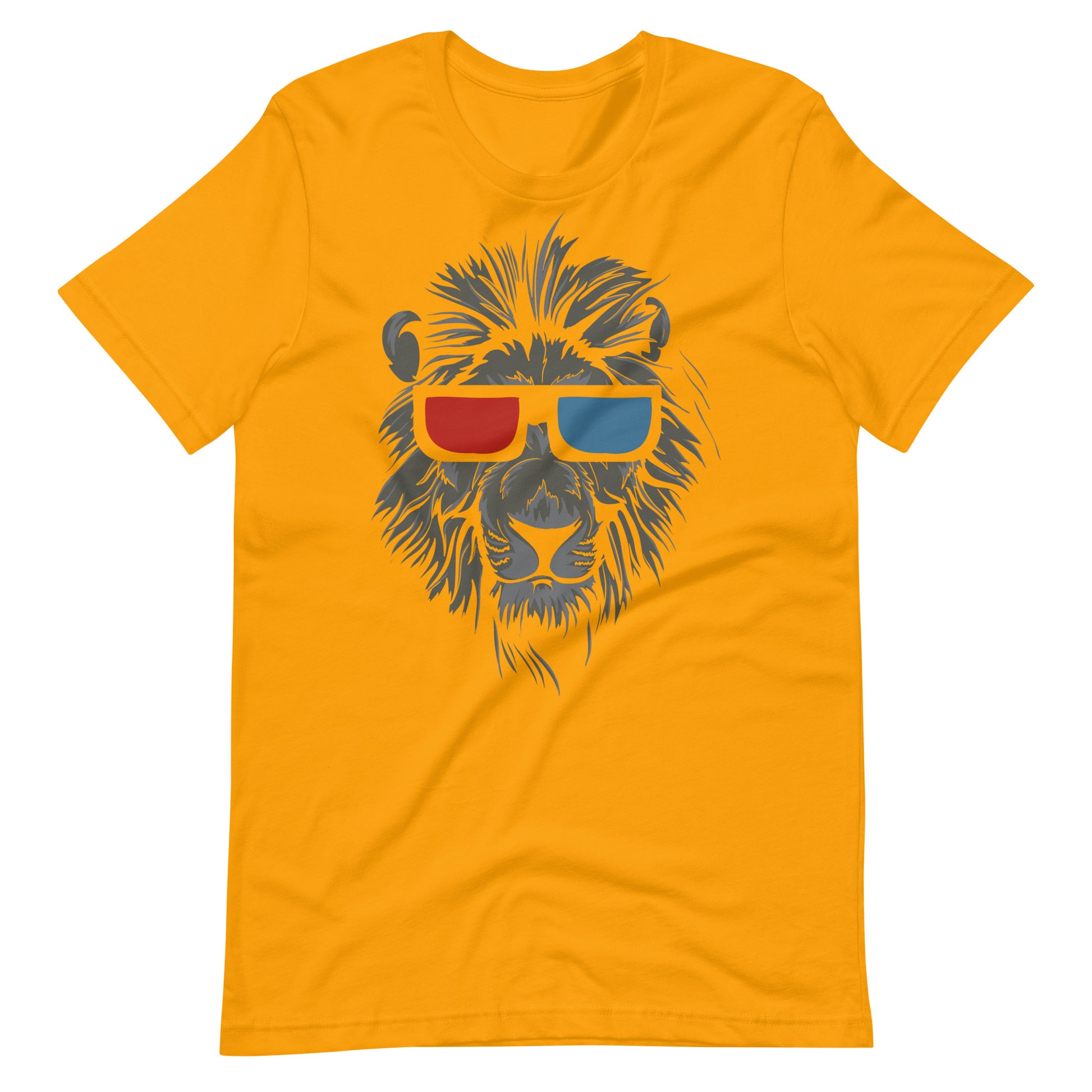 Printagon - Red and Blue Shades Tiger - Unisex T-shirt - Gold / S