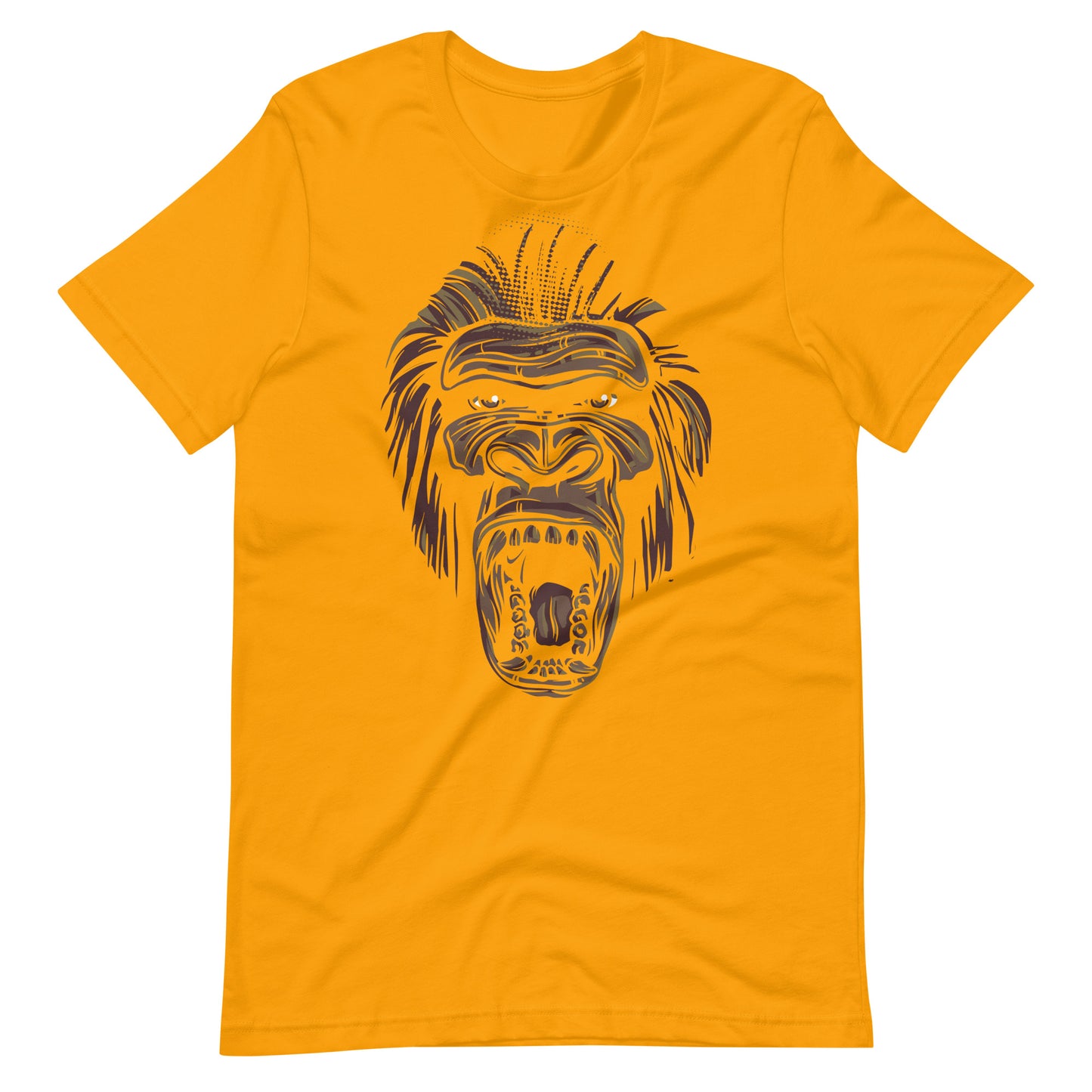 Printagon - Chimp Screaming - Unisex T-shirt - Gold / S