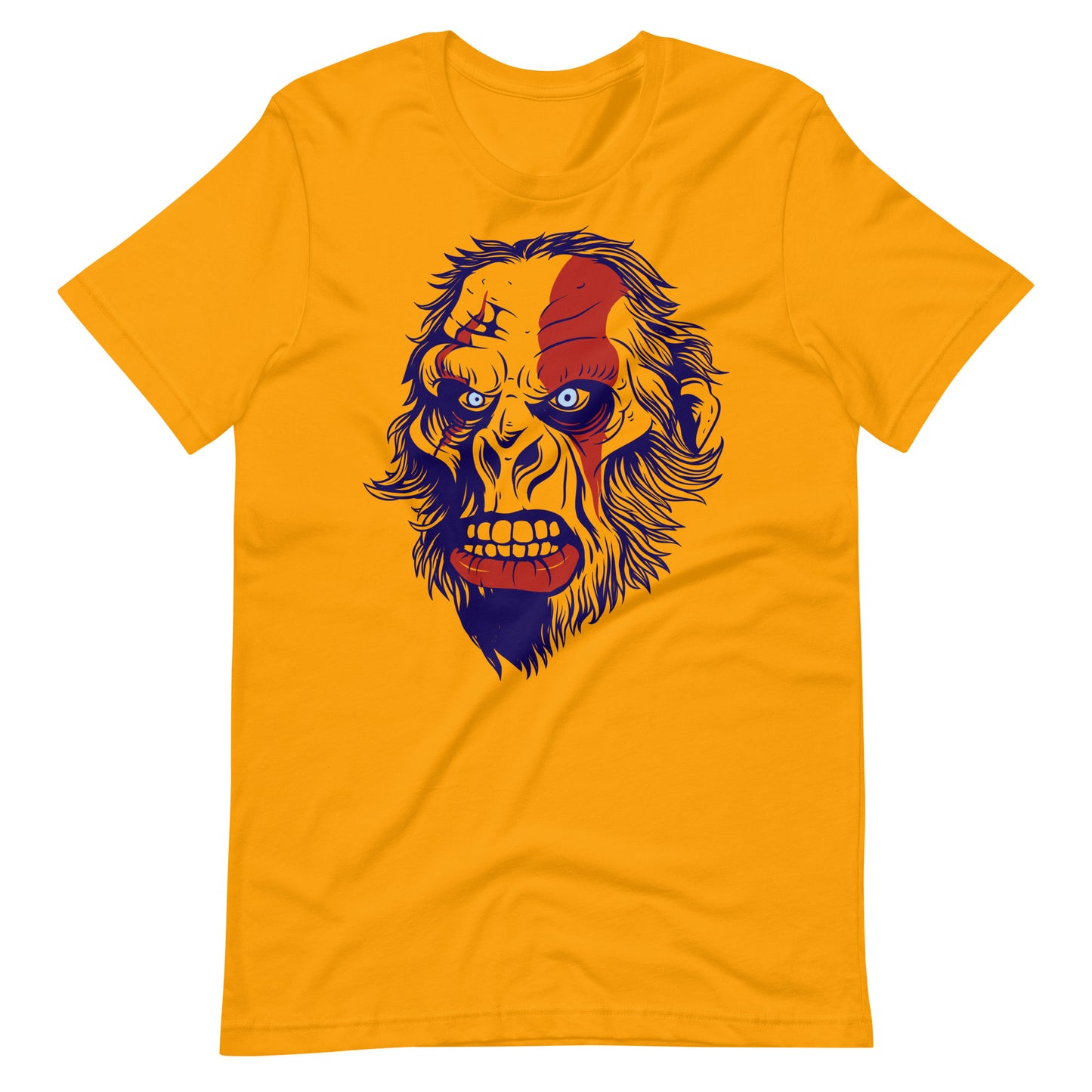 Printagon - Scary Head - Unisex T-shirt - Gold / S