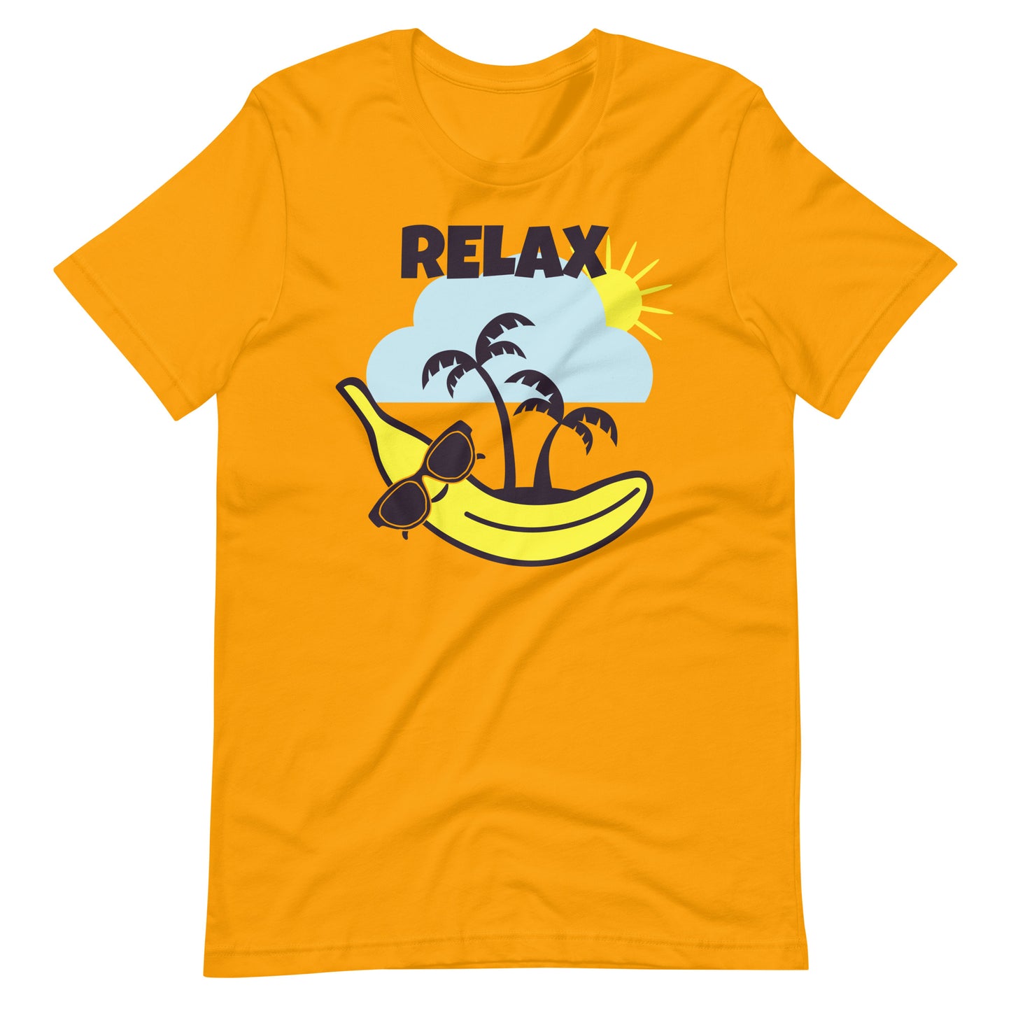 Printagon - Beach Banana Relax - Unisex T-shirt - Gold / S