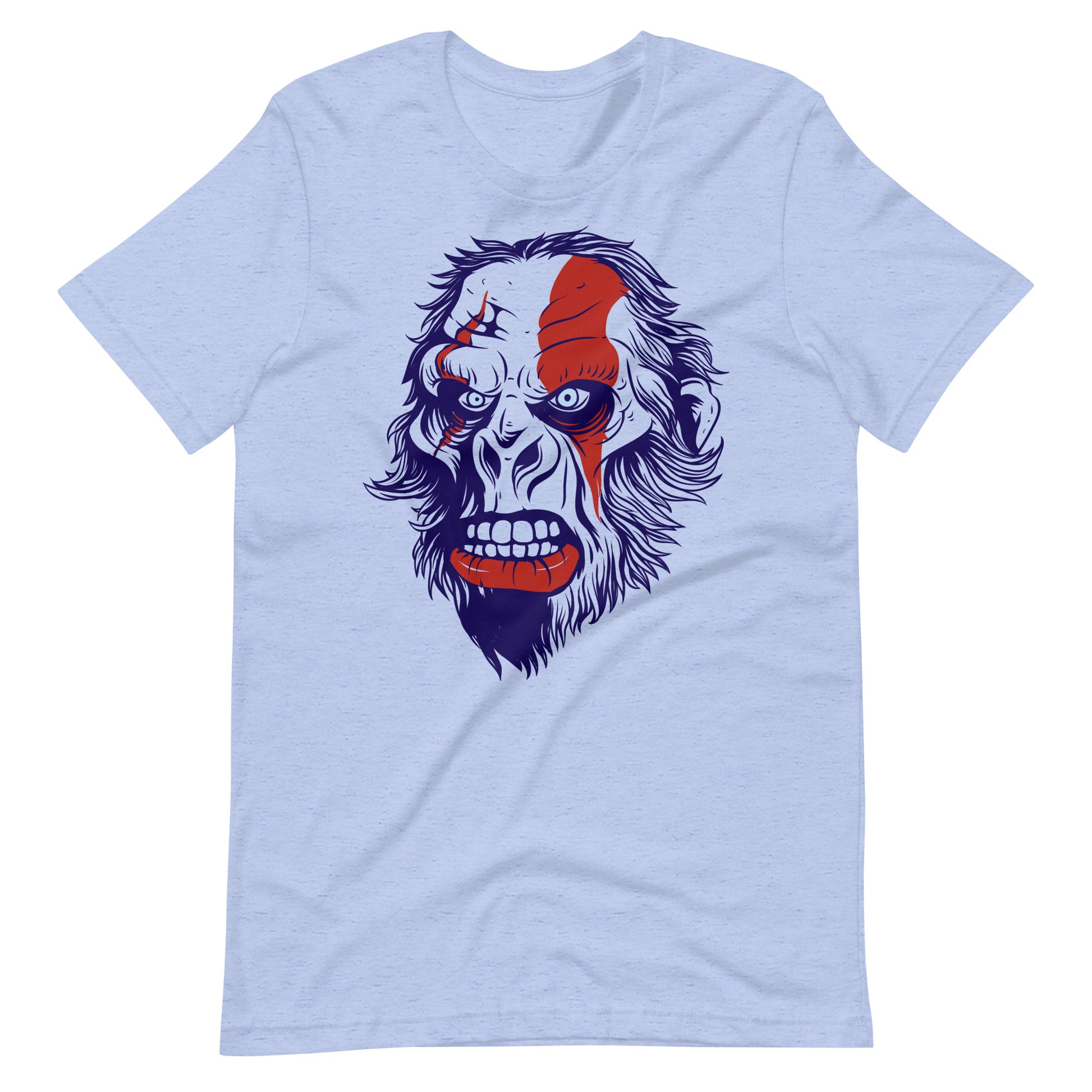 Printagon - Scary Head - Unisex T-shirt - Heather Blue / S