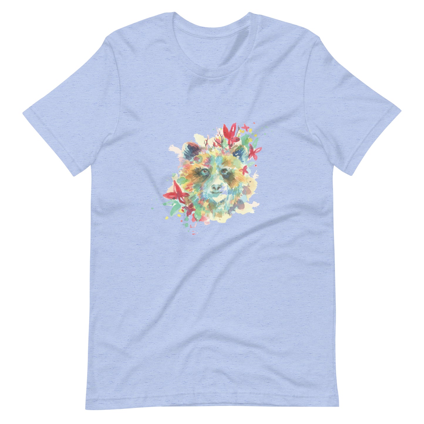 Printagon - Colorful Fox - Unisex T-shirt - Heather Blue / S