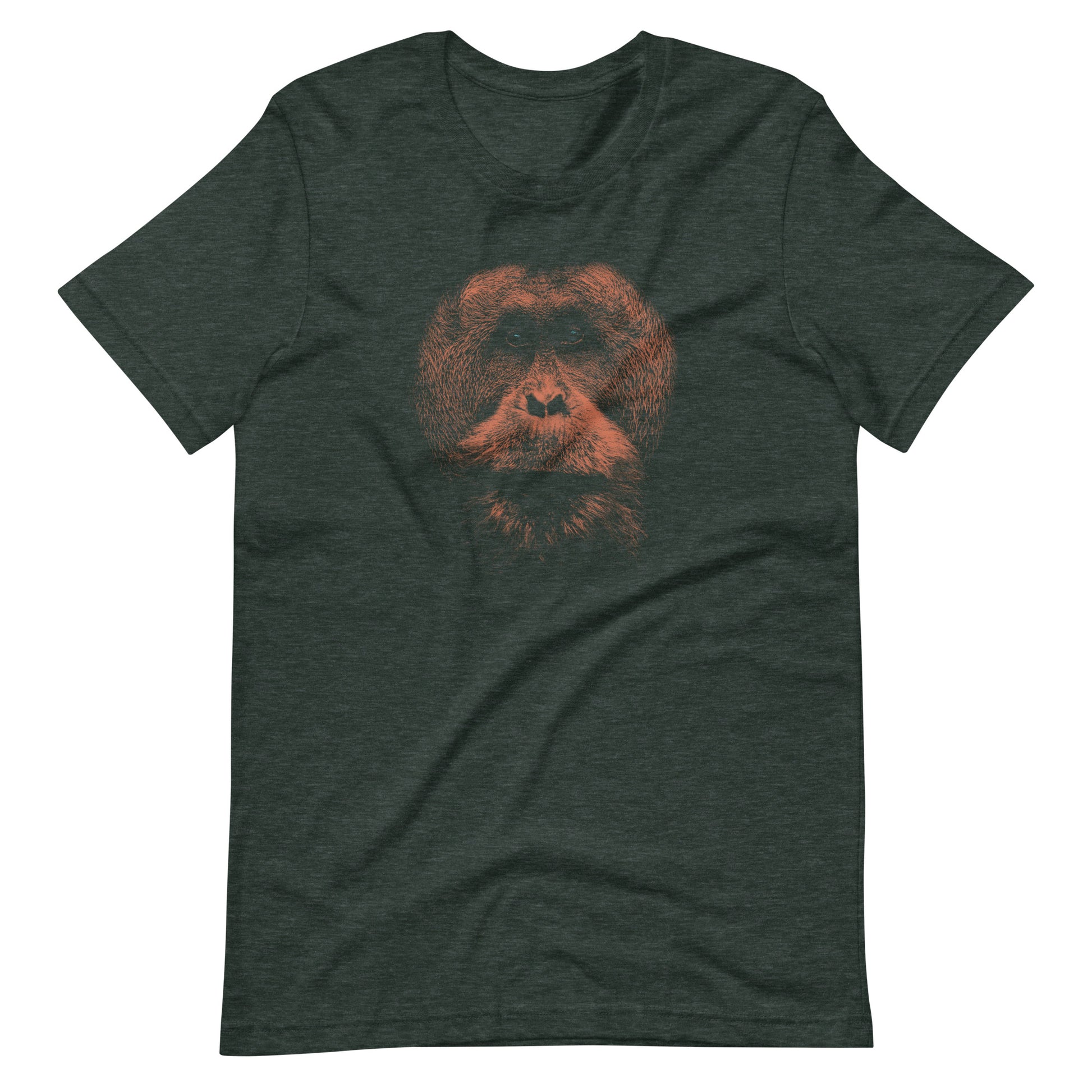 Printagon - Chimpanzee - Unisex T-shirt - Heather Forest / S