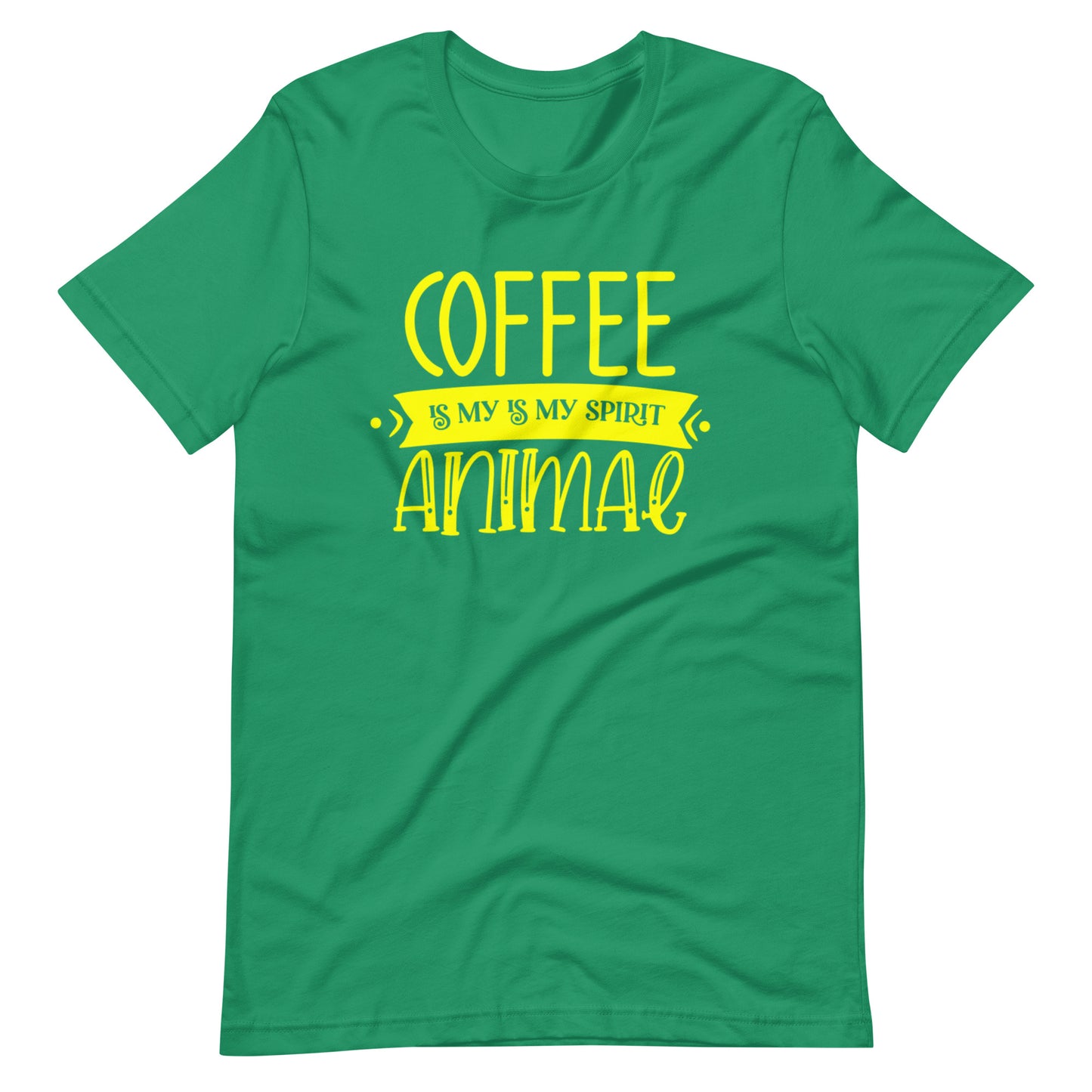 Printagon - Coffee is my Spirit Animal - Yellow - Unisex-T-shirt - Kelly / XS