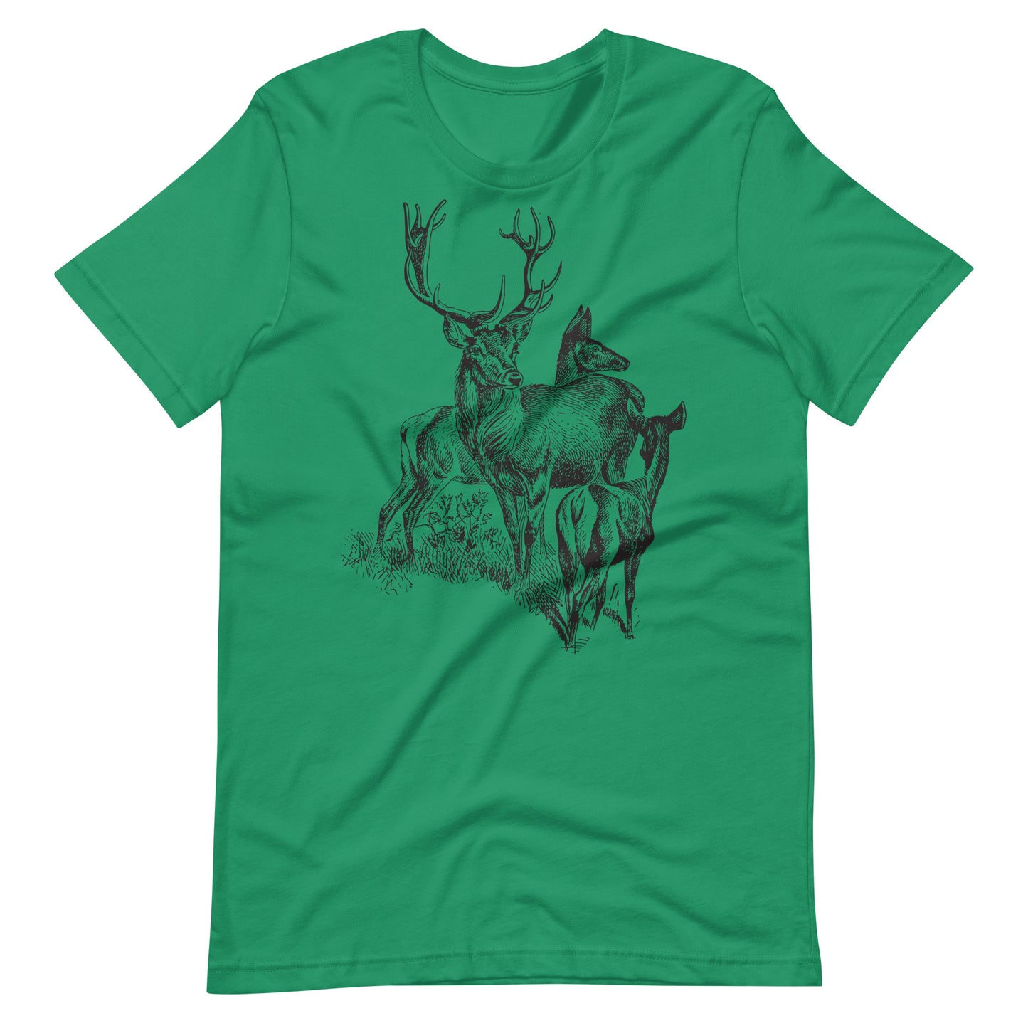 Printagon - Deer and Friends - Unisex T-shirt - Kelly / XS