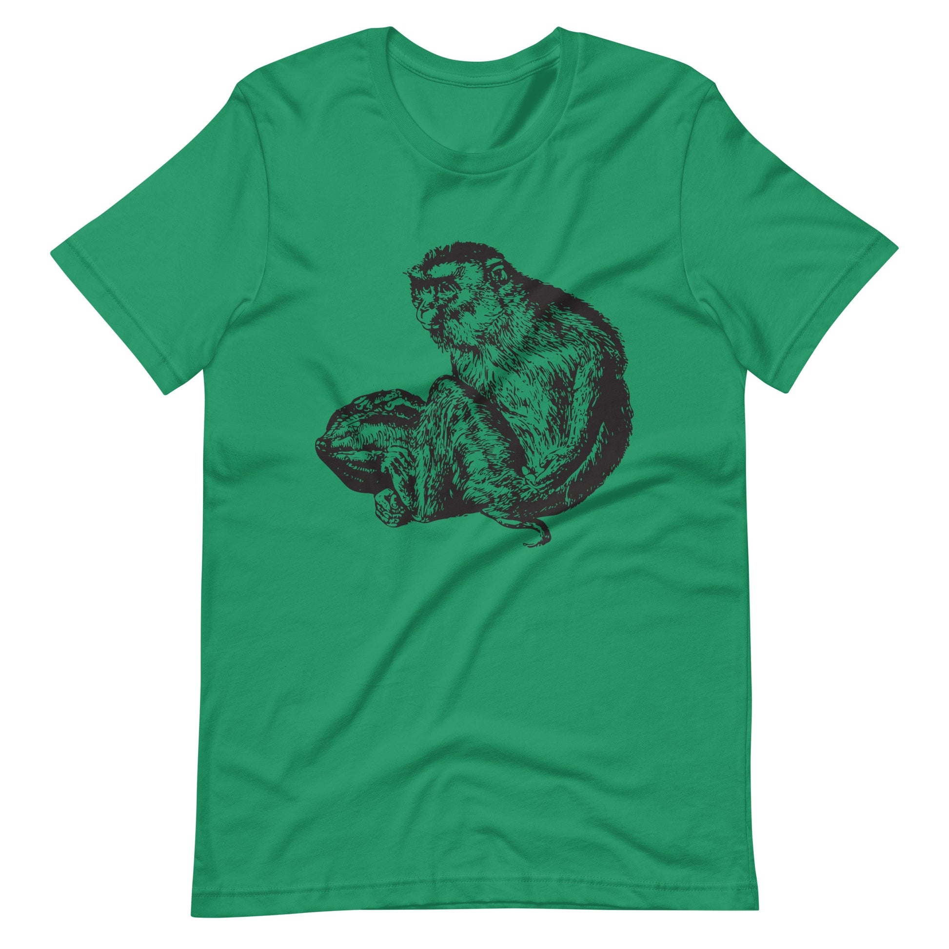 Printagon - Monkey 002 - Unisex T-shirt - Kelly / XS