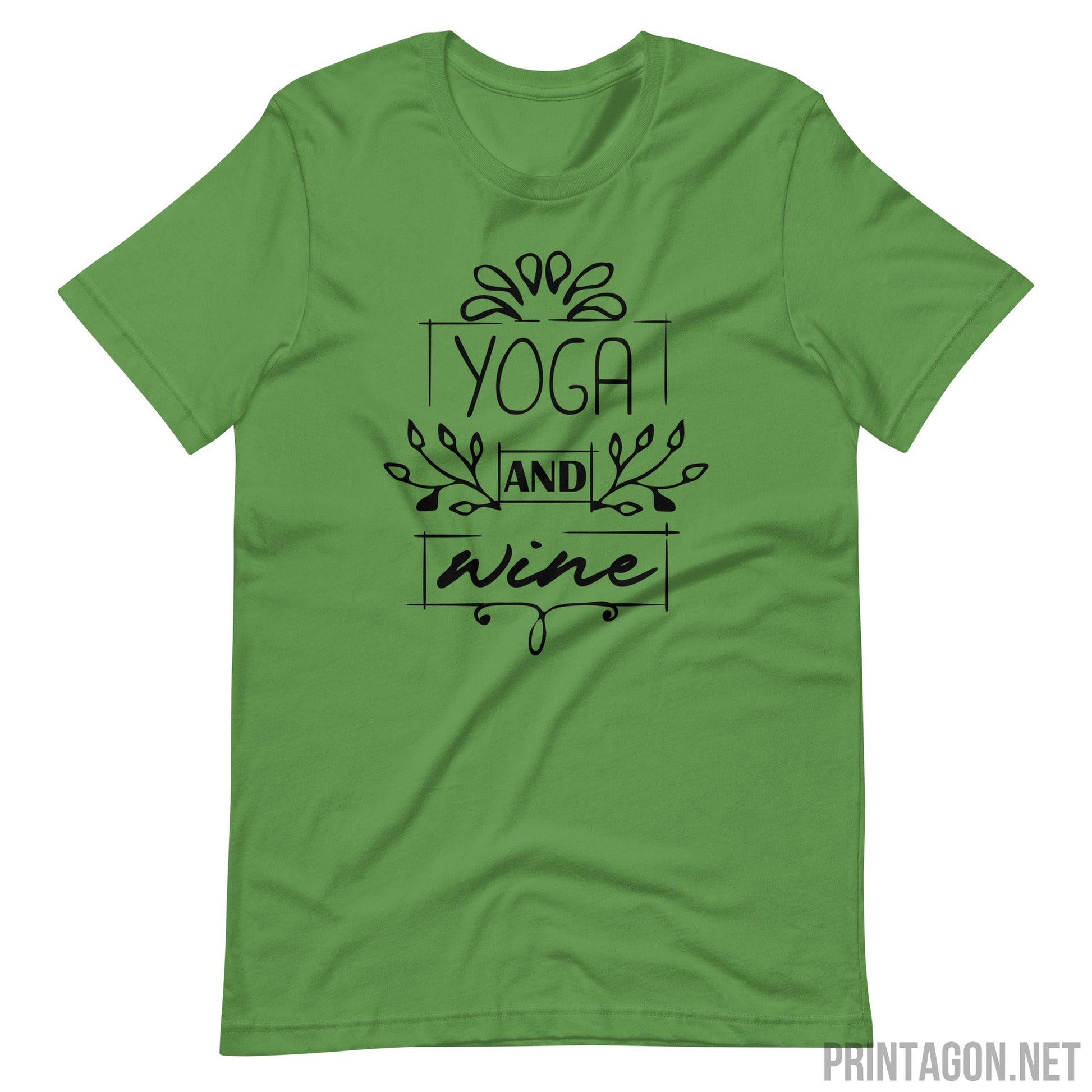 Yoga And Wine - Unisex T-shirt - Leaf / S Printagon