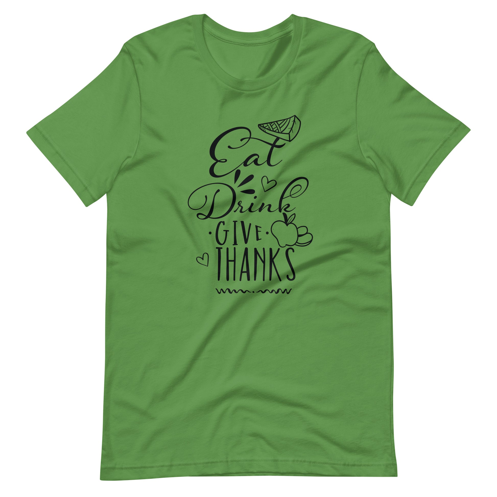 Printagon - Eat Drink Give Thanks - Unisex T-shirt - Leaf / S