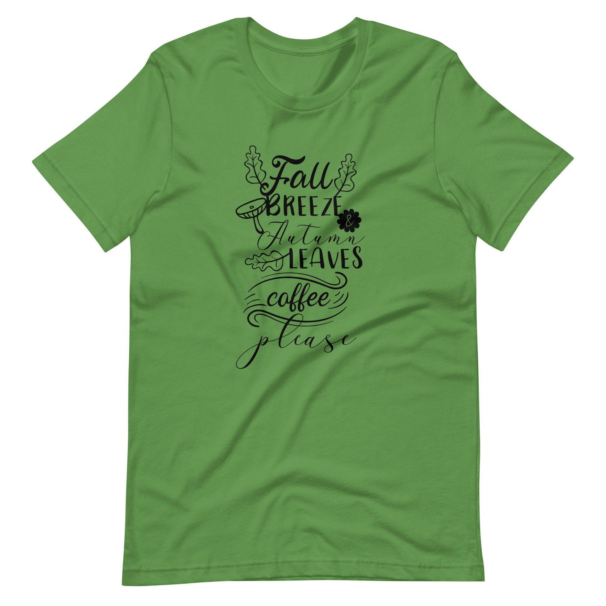 Printagon - Fall Breeze Autumn Leaves Coffee Please - Unisex T-shirt - Leaf / S