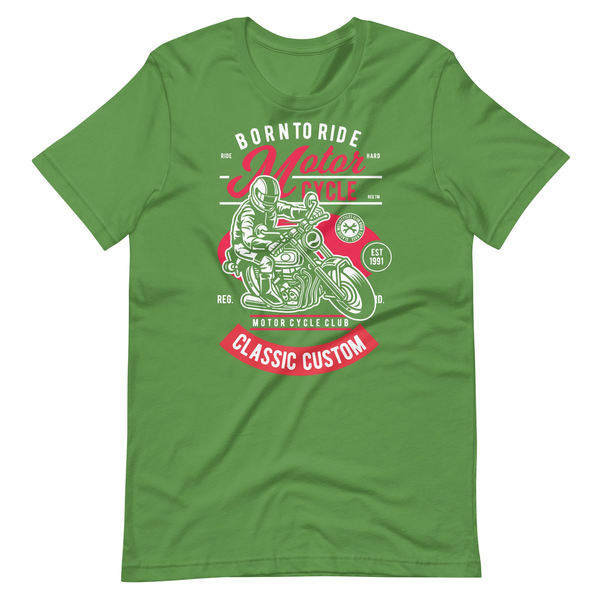 Printagon - Born To Ride Motor Cycle - T-shirt - Leaf / S