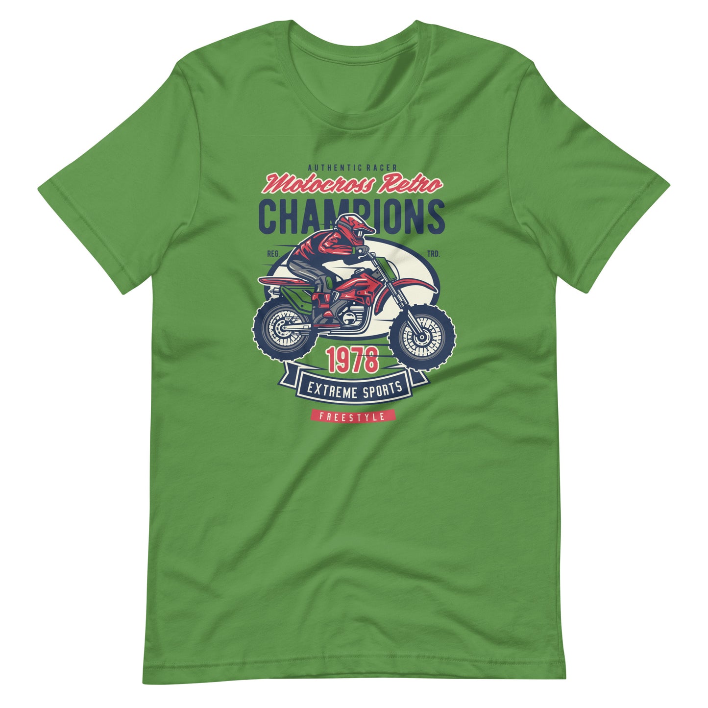 Printagon - Motocross Retro Champion - T-shirt - Leaf / S