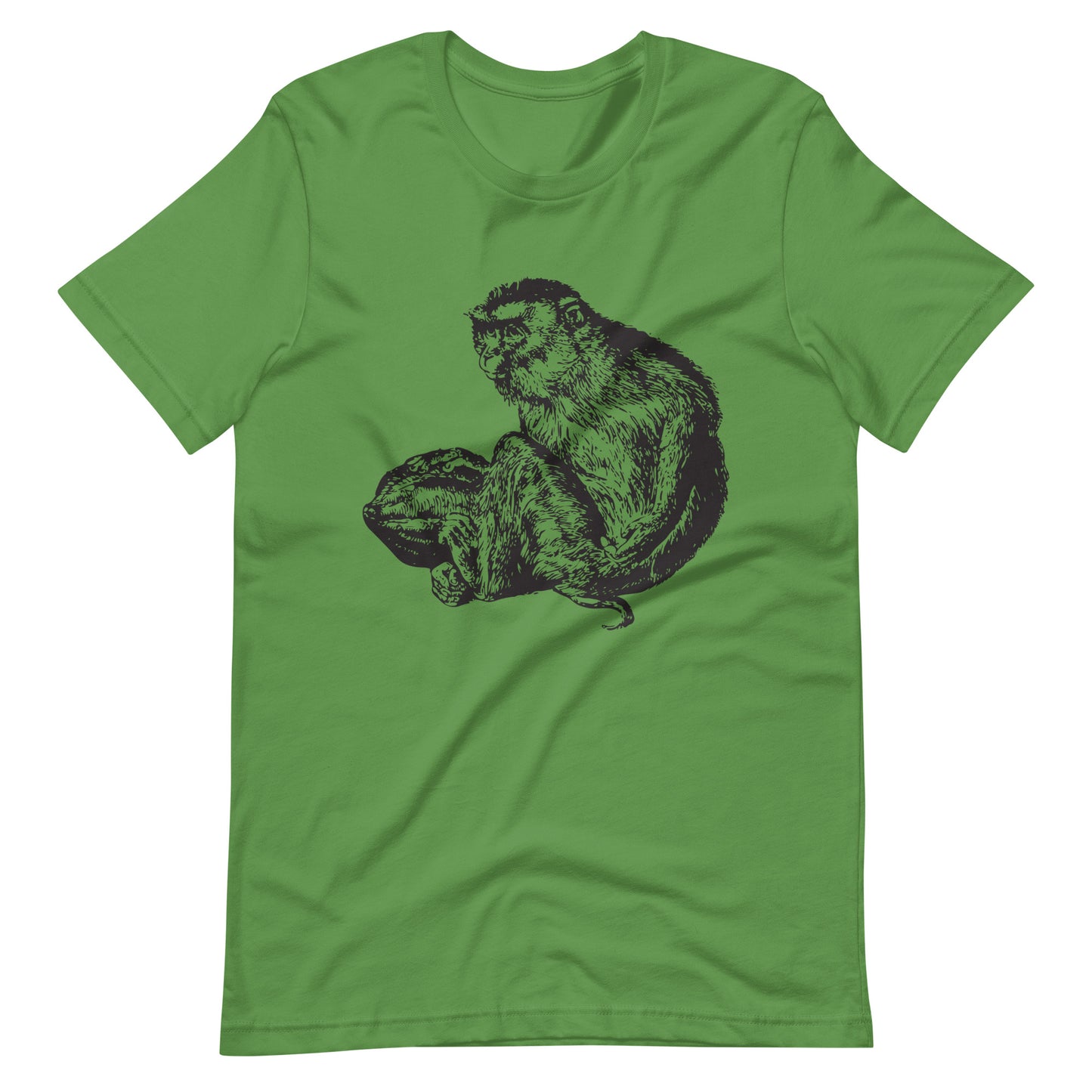 Printagon - Monkey 002 - Unisex T-shirt - Leaf / S