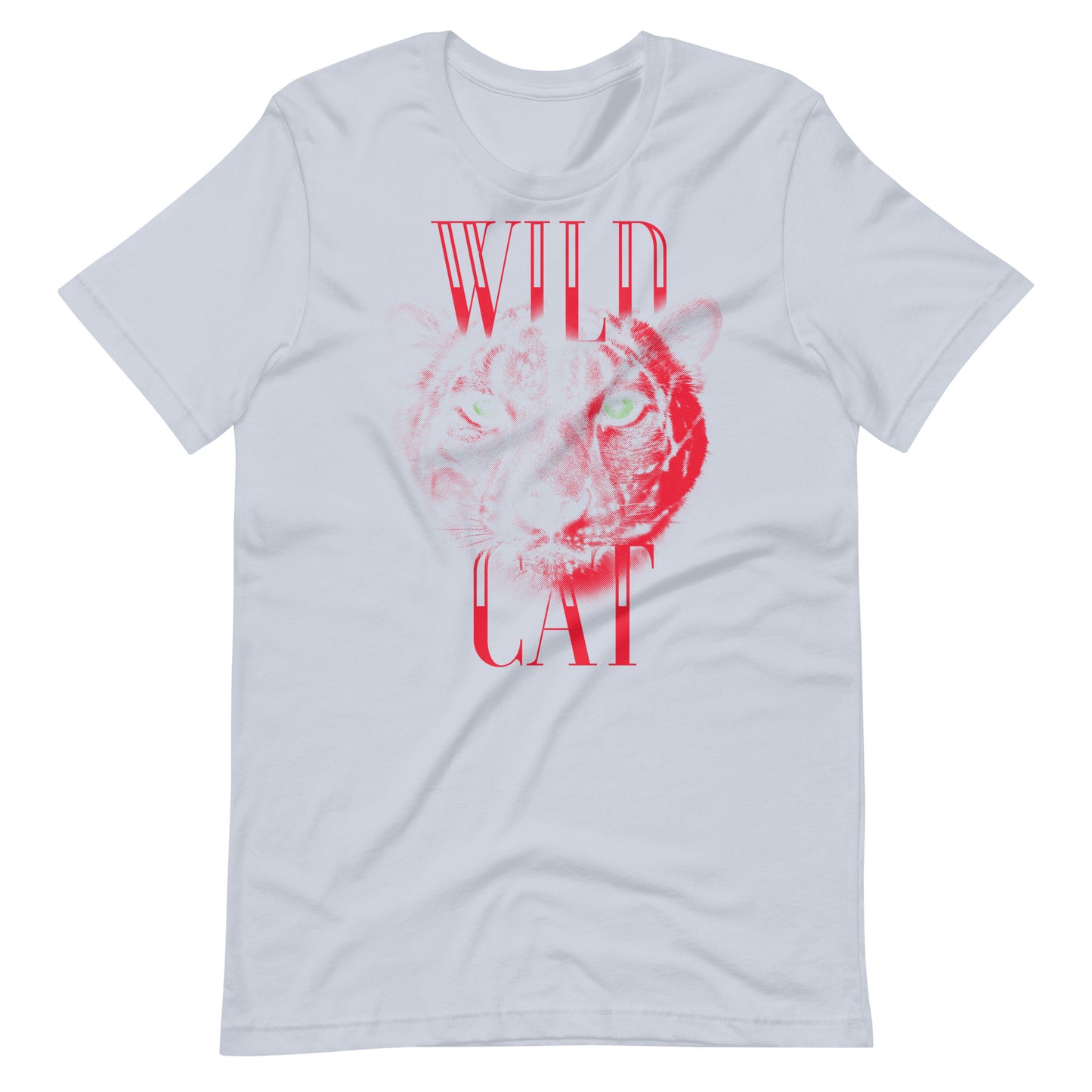 Printagon - Wild Cat - Unisex T-shirt - Light Blue / XS