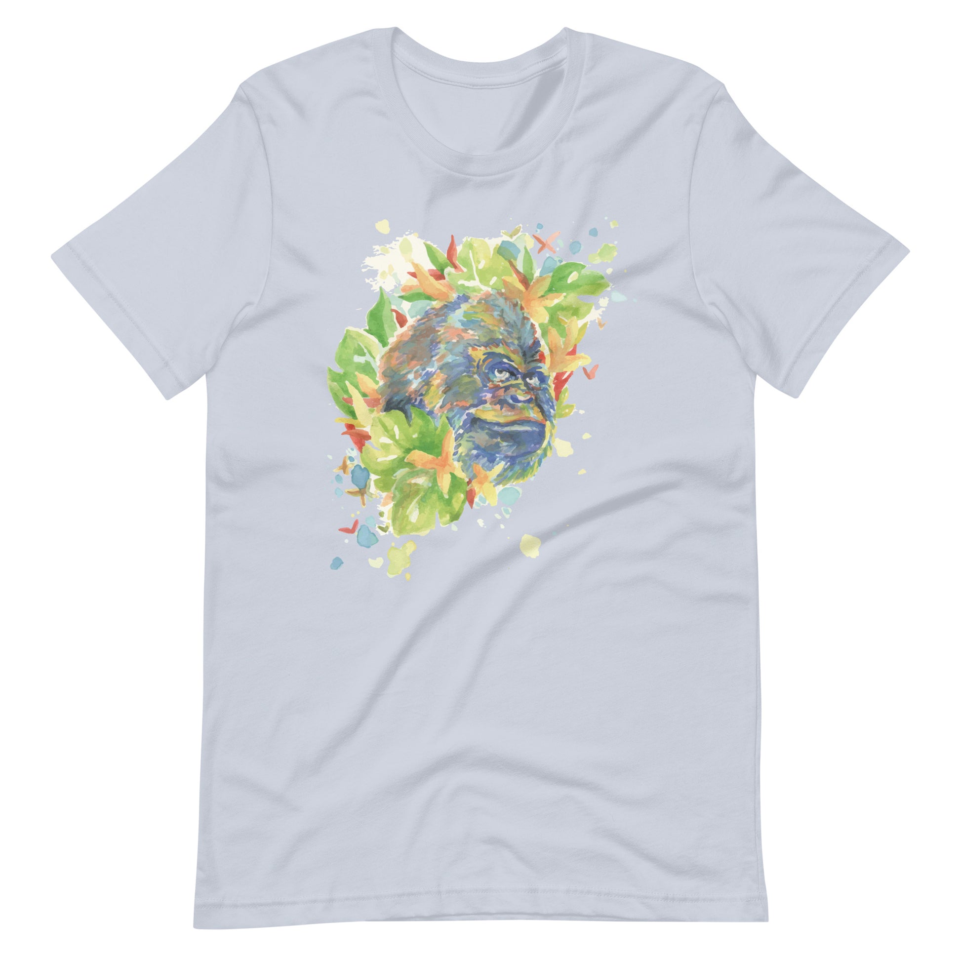 Printagon - Colorful Gorilla - Unisex T-shirt - Light Blue / XS