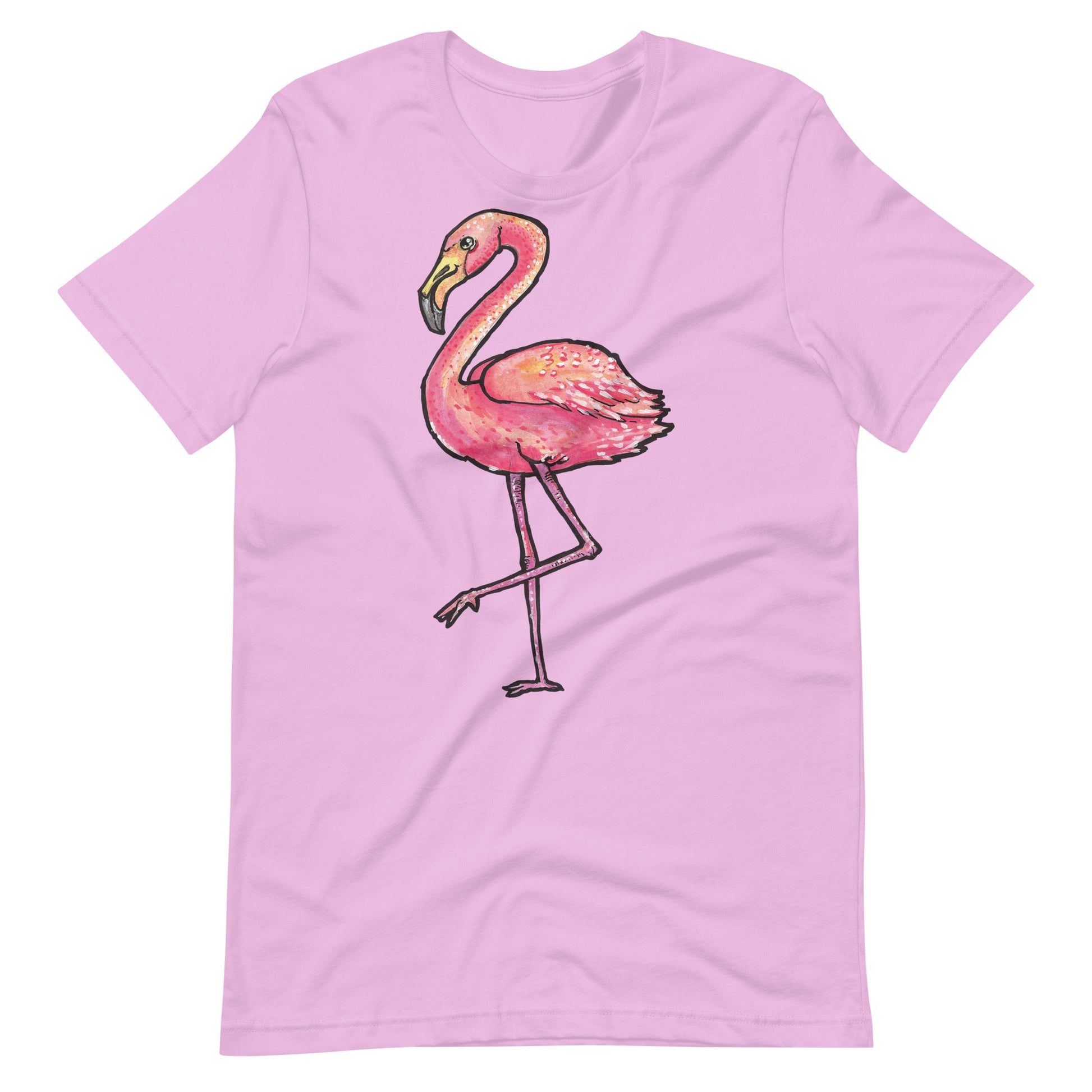 Printagon - Pink Ostrich - Unisex T-shirt - Lilac / S